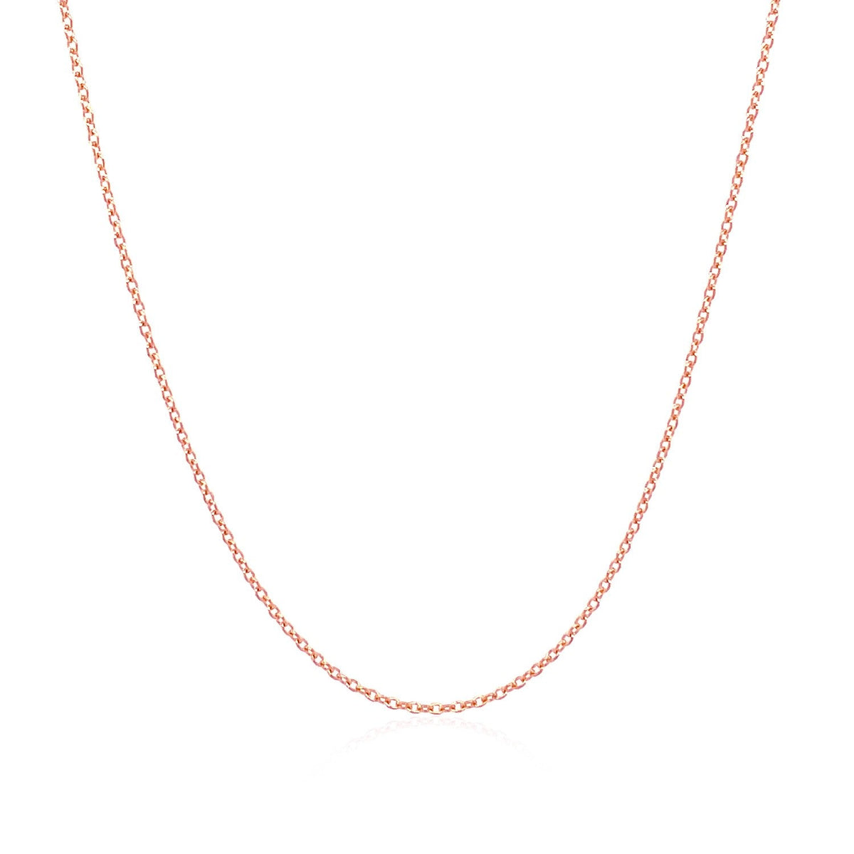 14k Pink Gold Oval Cable Link Chain 0.7mm - LinkagejewelrydesignLinkagejewelrydesign