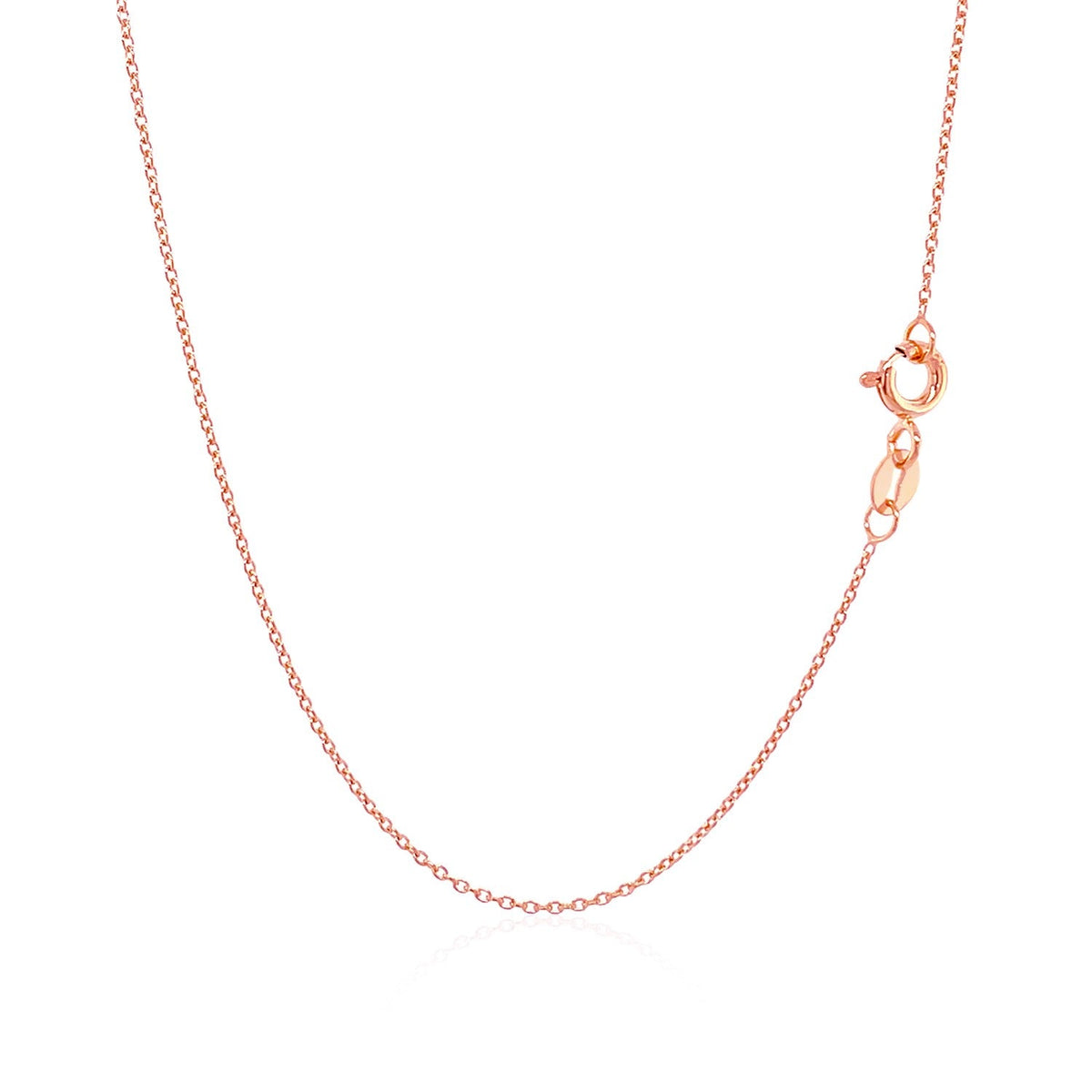 14k Pink Gold Oval Cable Link Chain 0.7mm - LinkagejewelrydesignLinkagejewelrydesign