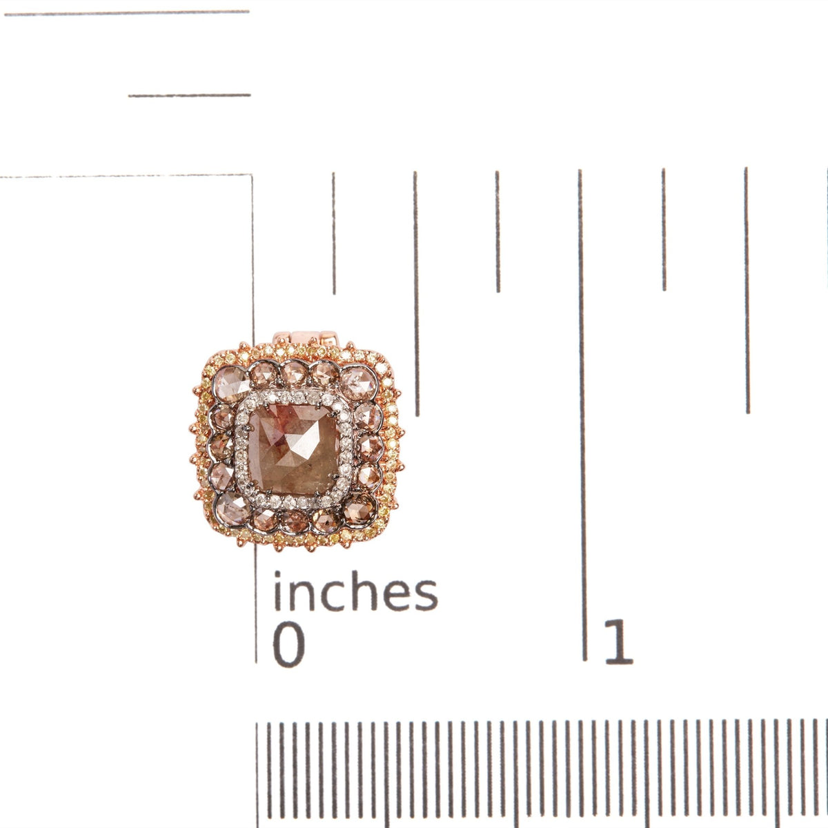 14K Rose Gold 5 7/8 Cttw Fancy Cushion Diamond Cushion Shaped Triple Halo Stud Earring (Fancy Color, I2-I3 Clarity) - LinkagejewelrydesignLinkagejewelrydesign