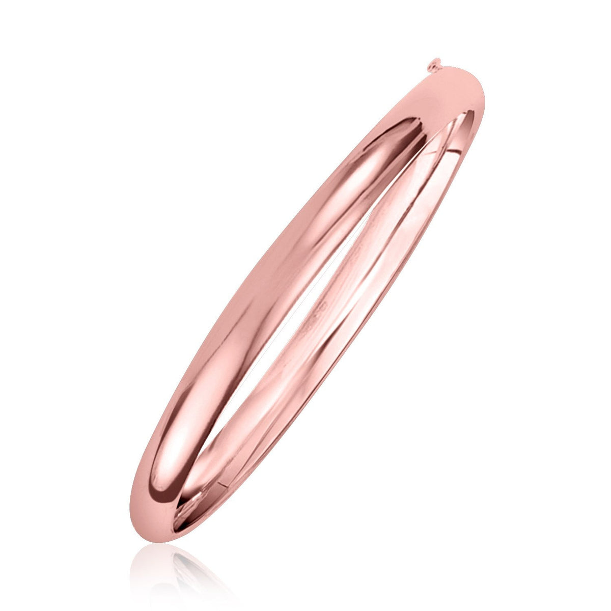 14k Rose Gold 5mm Fancy Shiny Dome Bangle - LinkagejewelrydesignLinkagejewelrydesign