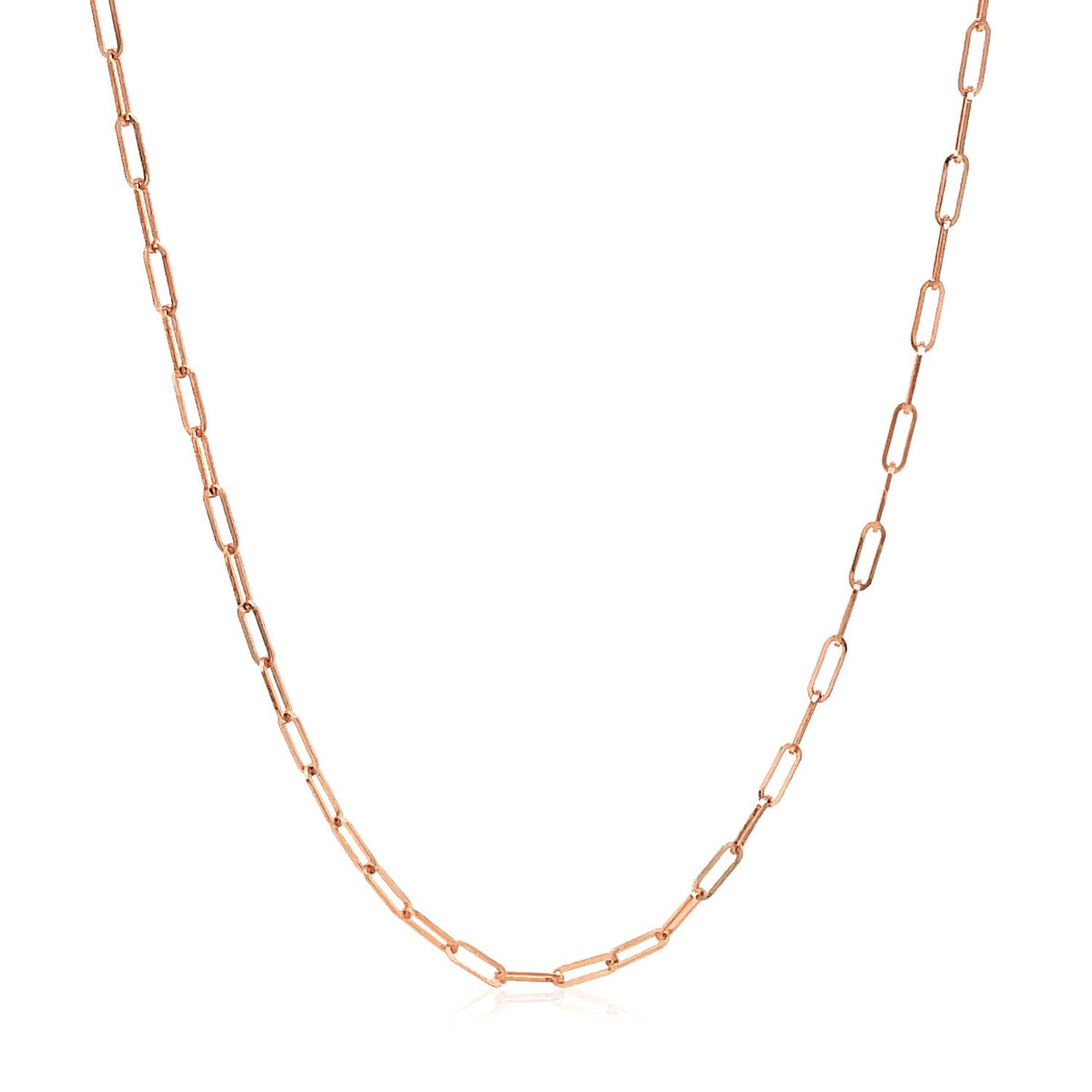 14k Rose Gold Adjustable Paperclip Chain 1.5mm - LinkagejewelrydesignLinkagejewelrydesign