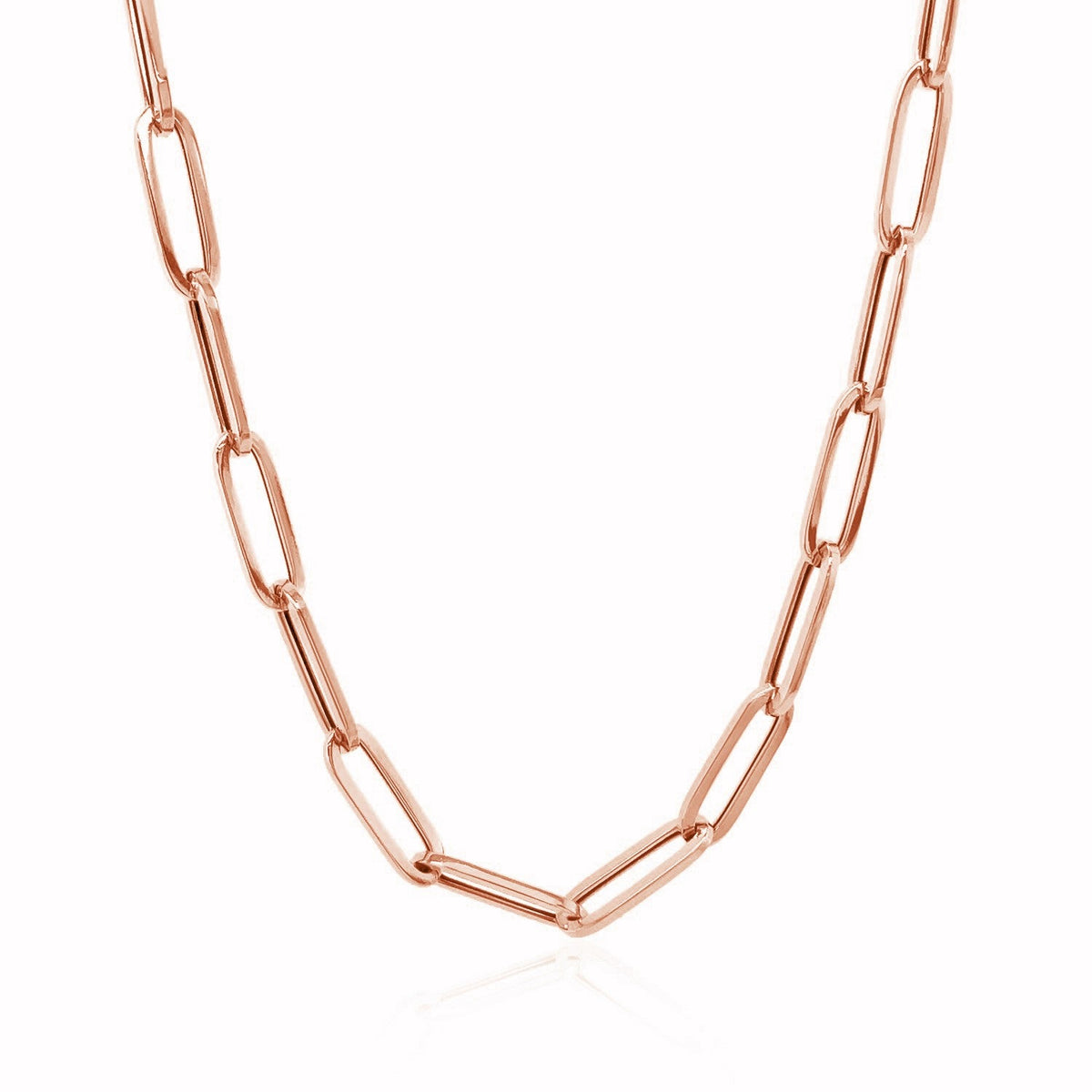 14K Rose Gold Bold Paperclip Chain (4.2 mm) - LinkagejewelrydesignLinkagejewelrydesign