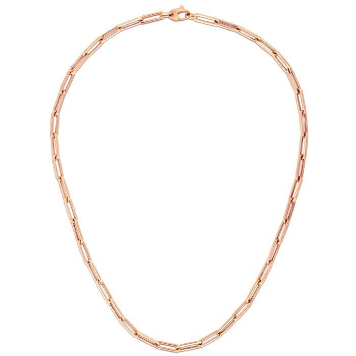 14K Rose Gold Bold Paperclip Chain (4.2 mm) - LinkagejewelrydesignLinkagejewelrydesign