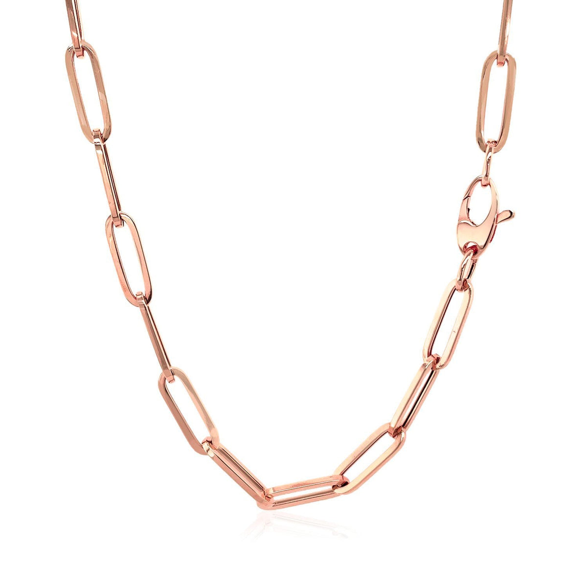 14K Rose Gold Bold Paperclip Chain (4.2 mm) - LinkagejewelrydesignLinkagejewelrydesign