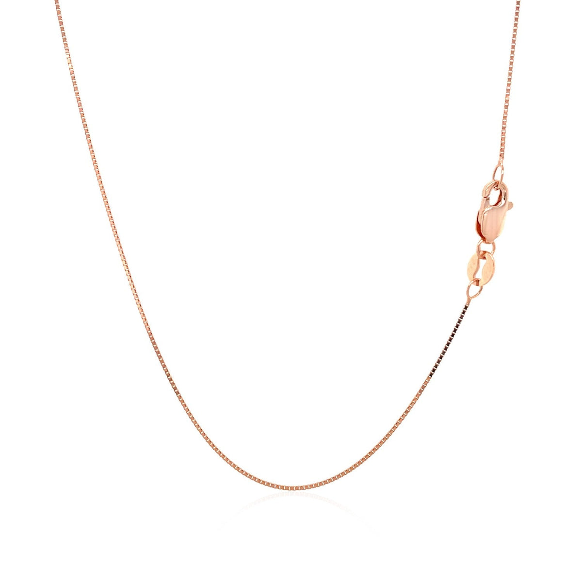 14k Rose Gold Classic Box Chain 0.6mm - LinkagejewelrydesignLinkagejewelrydesign