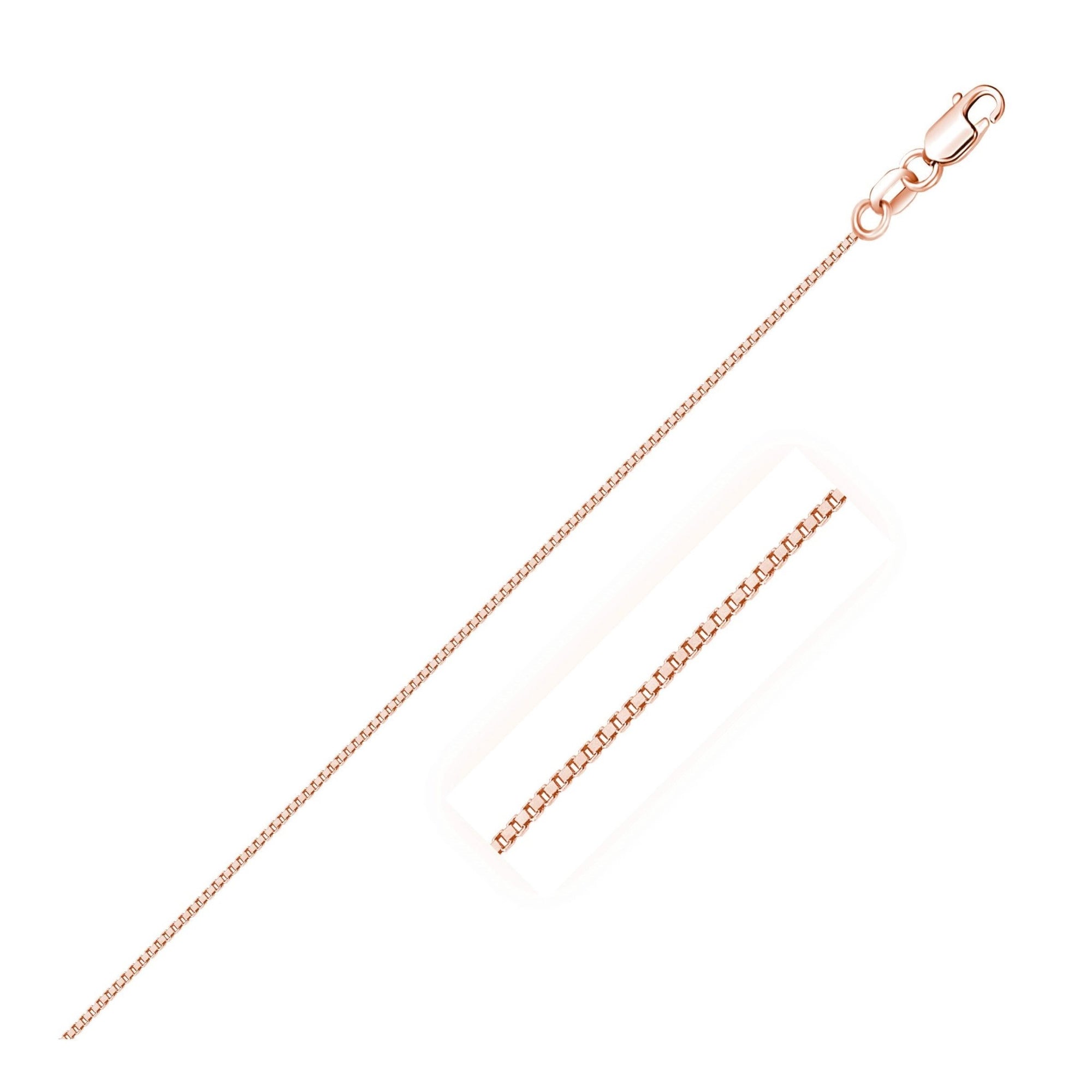 14k Rose Gold Classic Box Chain 0.6mm - LinkagejewelrydesignLinkagejewelrydesign