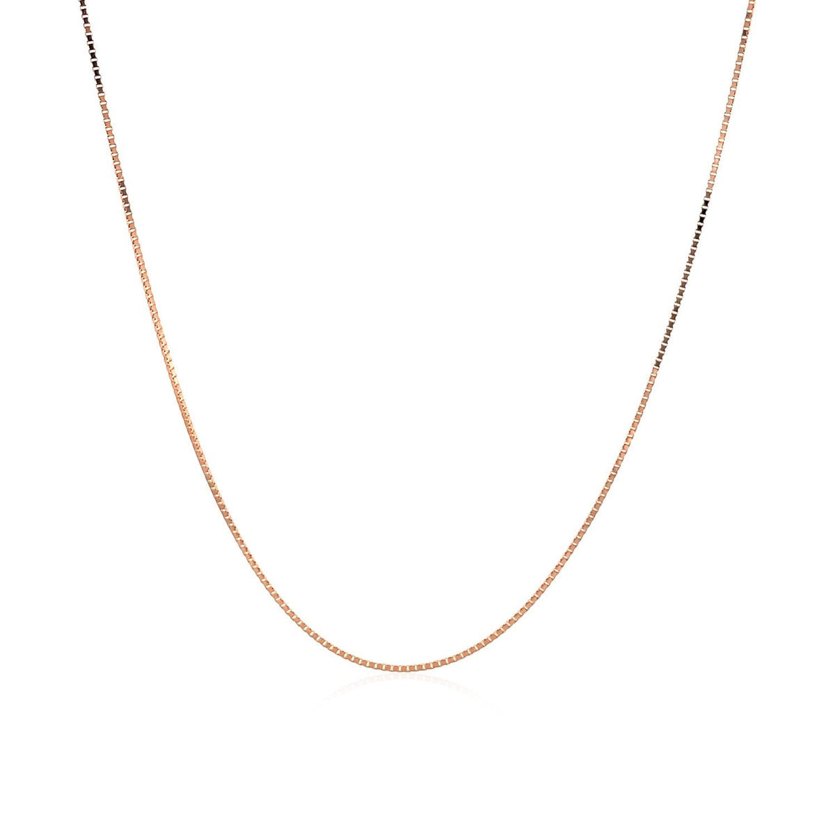 14k Rose Gold Classic Box Chain 0.6mm - LinkagejewelrydesignLinkagejewelrydesign