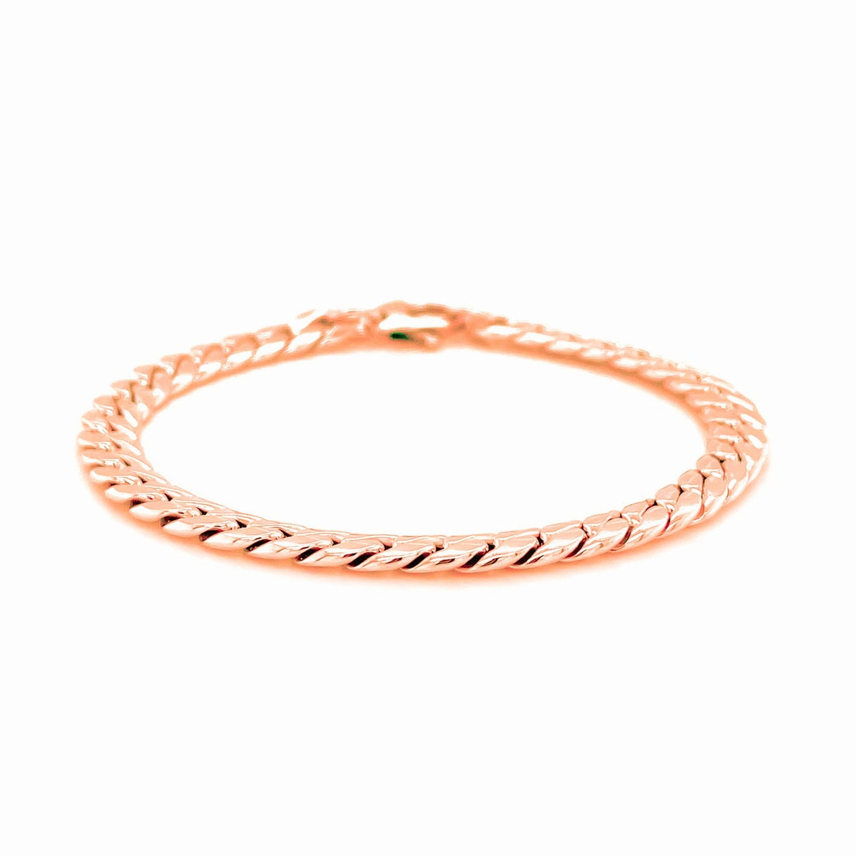 14K Rose Gold Cuban Link Bracelet - LinkagejewelrydesignLinkagejewelrydesign