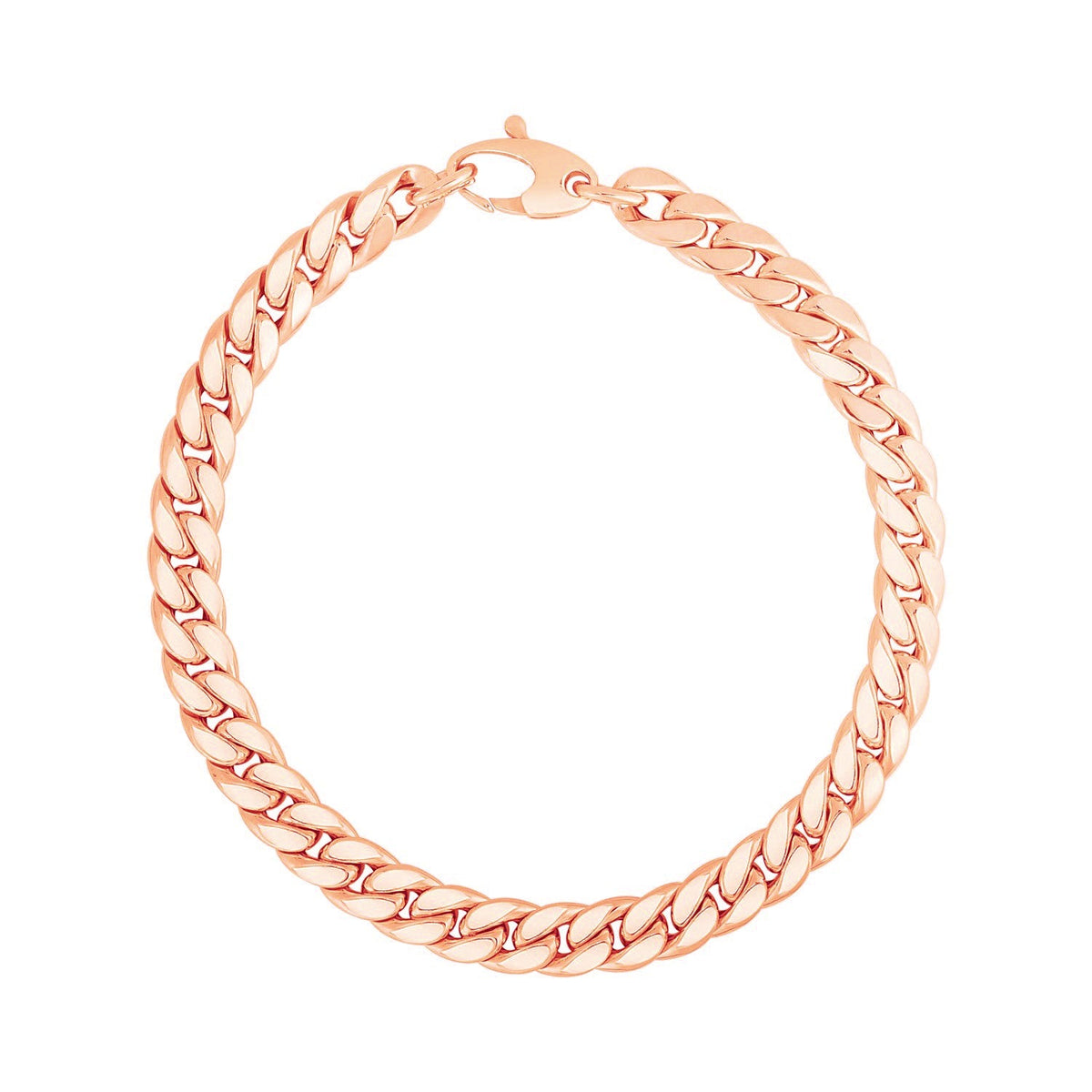 14K Rose Gold Cuban Link Bracelet - LinkagejewelrydesignLinkagejewelrydesign