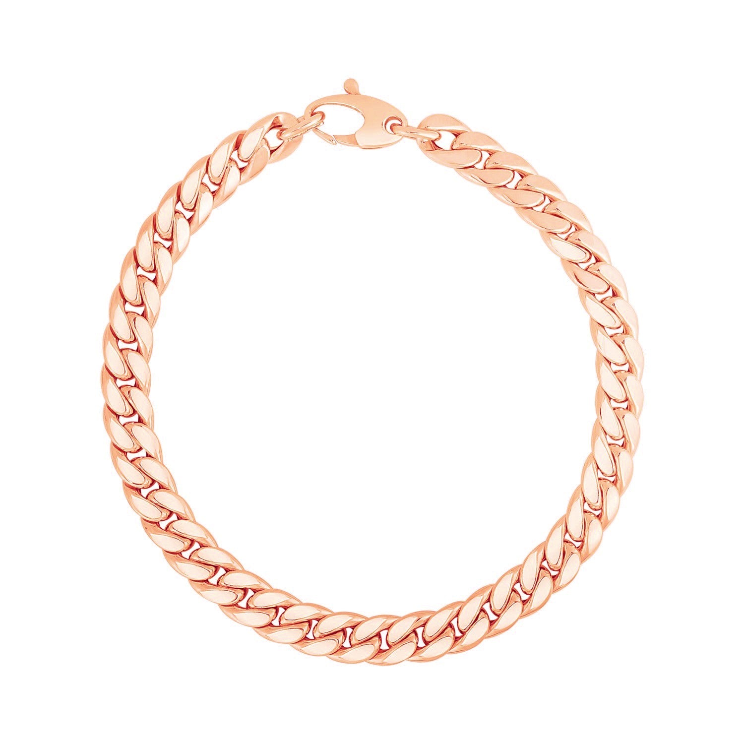 14K Rose Gold Cuban Link Bracelet - LinkagejewelrydesignLinkagejewelrydesign
