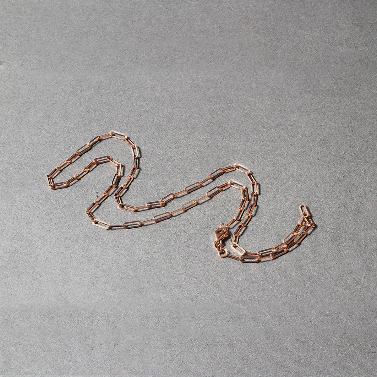 14K Rose Gold Delicate Paperclip Chain (2.1mm) - LinkagejewelrydesignLinkagejewelrydesign