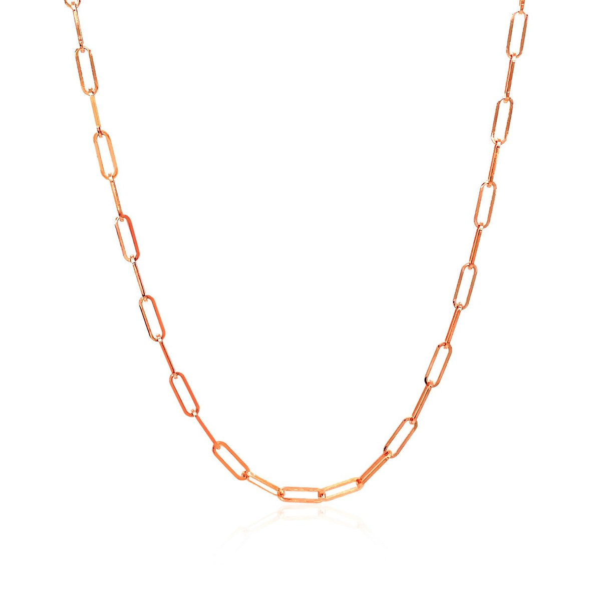 14K Rose Gold Delicate Paperclip Chain (2.1mm) - LinkagejewelrydesignLinkagejewelrydesign