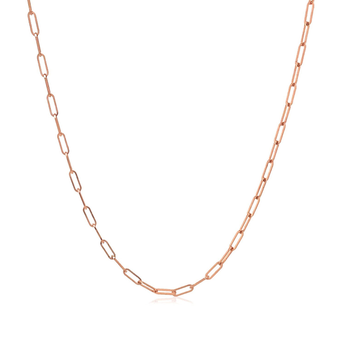 14K Rose Gold Fine Paperclip Chain (1.5mm) - LinkagejewelrydesignLinkagejewelrydesign