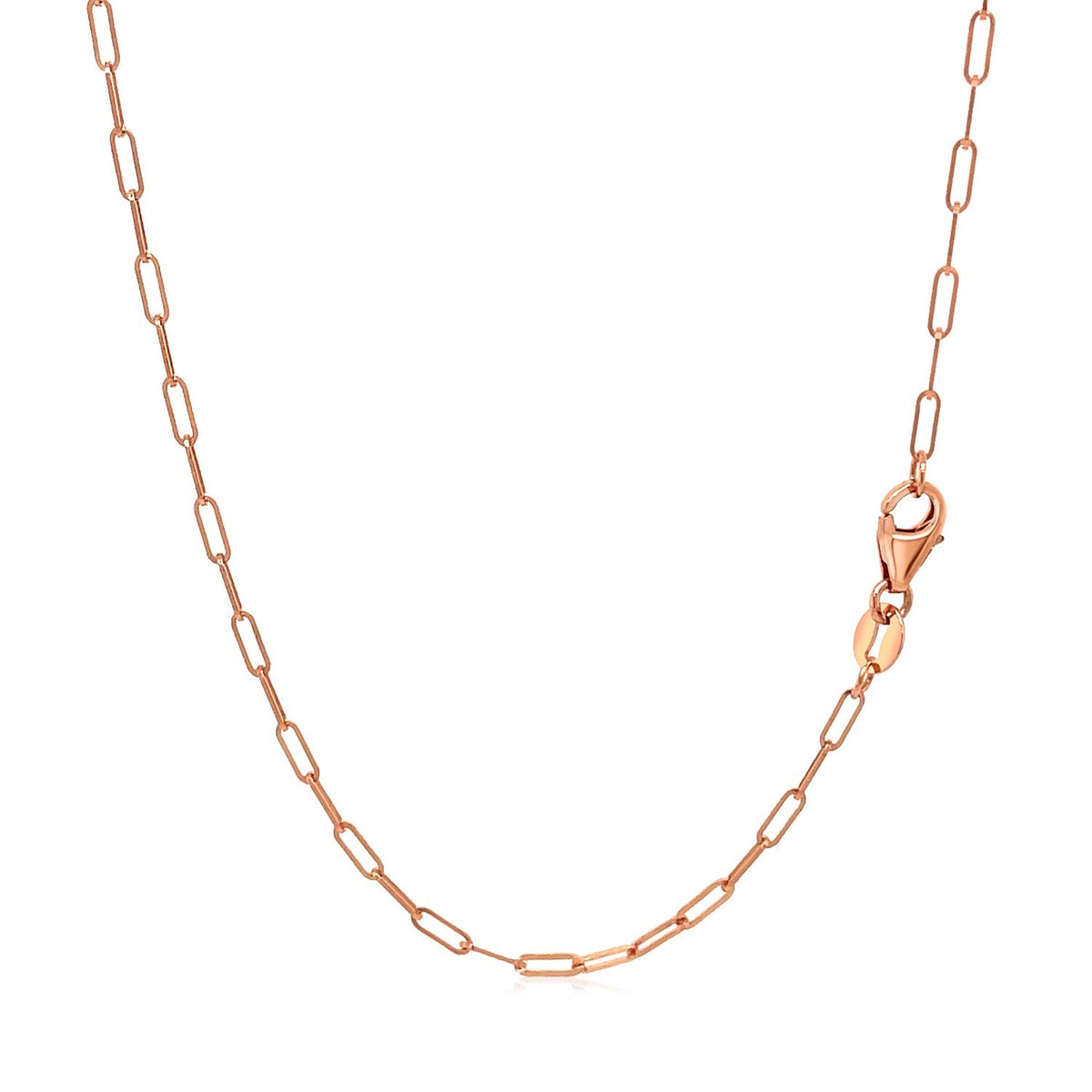 14K Rose Gold Fine Paperclip Chain (1.5mm) - LinkagejewelrydesignLinkagejewelrydesign