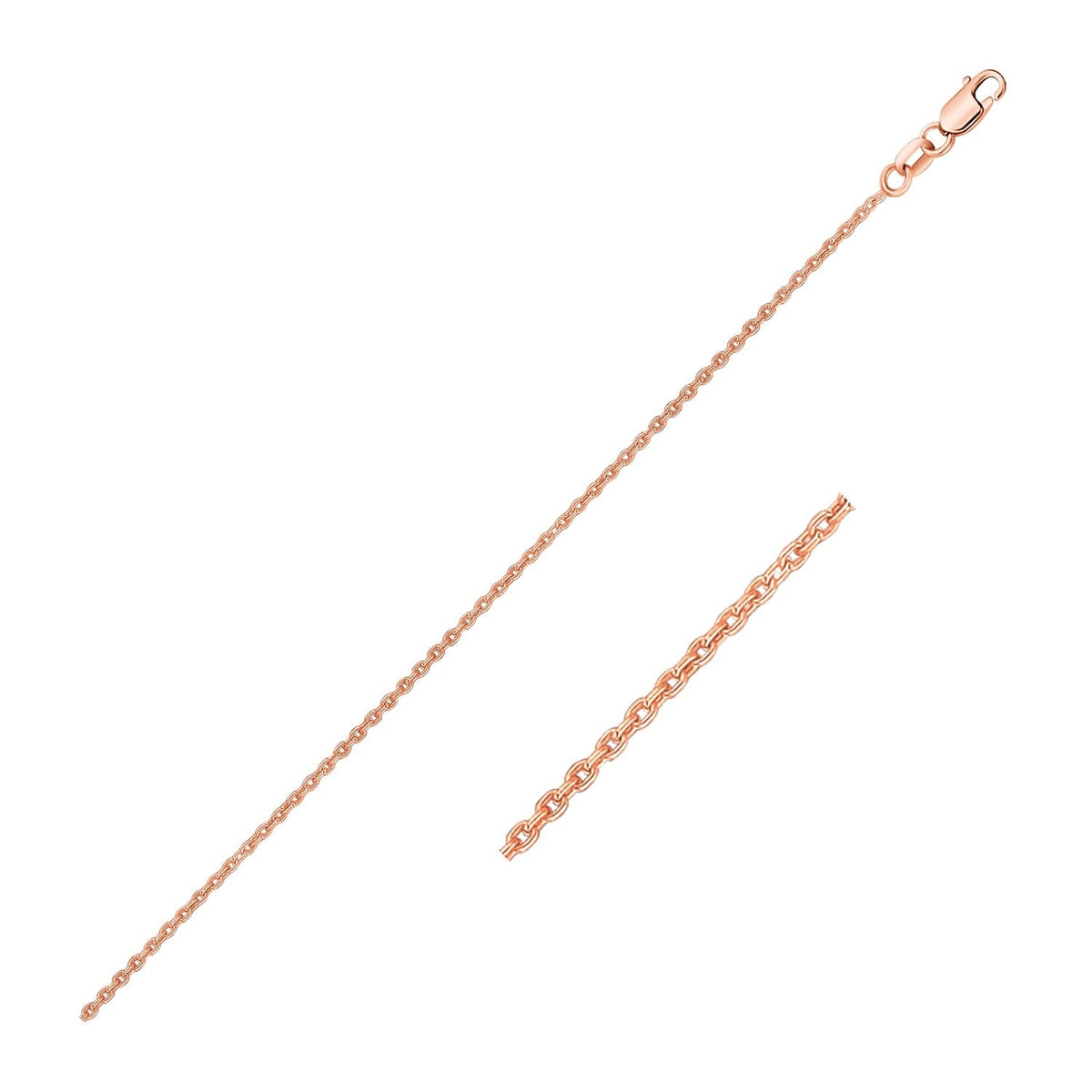 14k Rose Gold Oval Cable Link Chain 0.97mm - LinkagejewelrydesignLinkagejewelrydesign