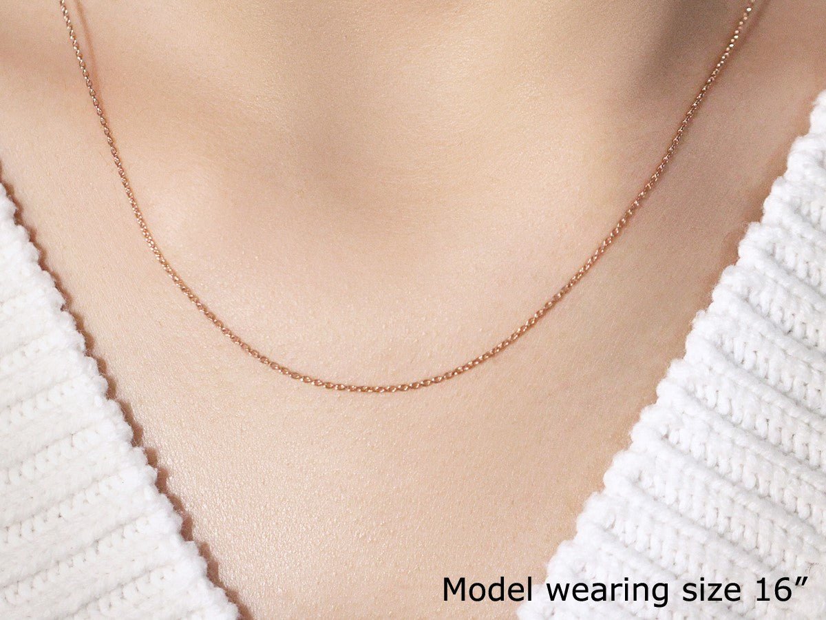 14k Rose Gold Oval Cable Link Chain 0.97mm - LinkagejewelrydesignLinkagejewelrydesign