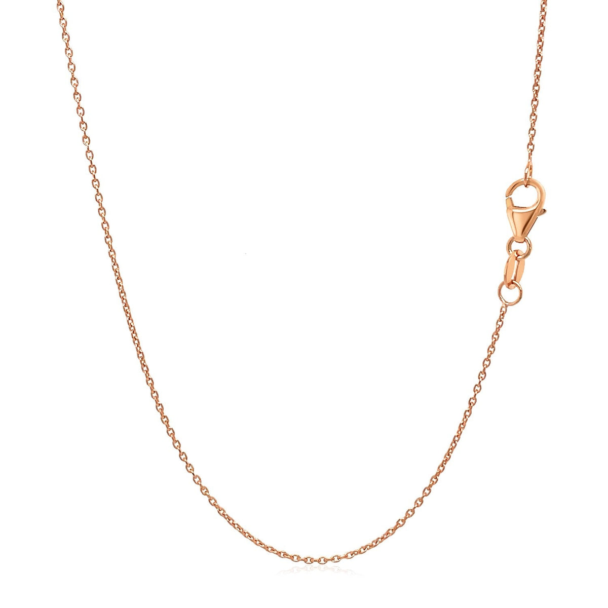 14k Rose Gold Oval Cable Link Chain 0.97mm - LinkagejewelrydesignLinkagejewelrydesign