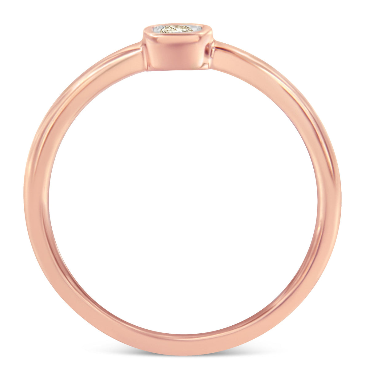 14K Rose Gold Plated .925 Sterling Silver 1/20 Carat Diamond Square Cushion-Shaped Miracle Set Petite Fashion Promise Ring (J-K Color, I1-I2 Clarity) - Size 6 - LinkagejewelrydesignLinkagejewelrydesign