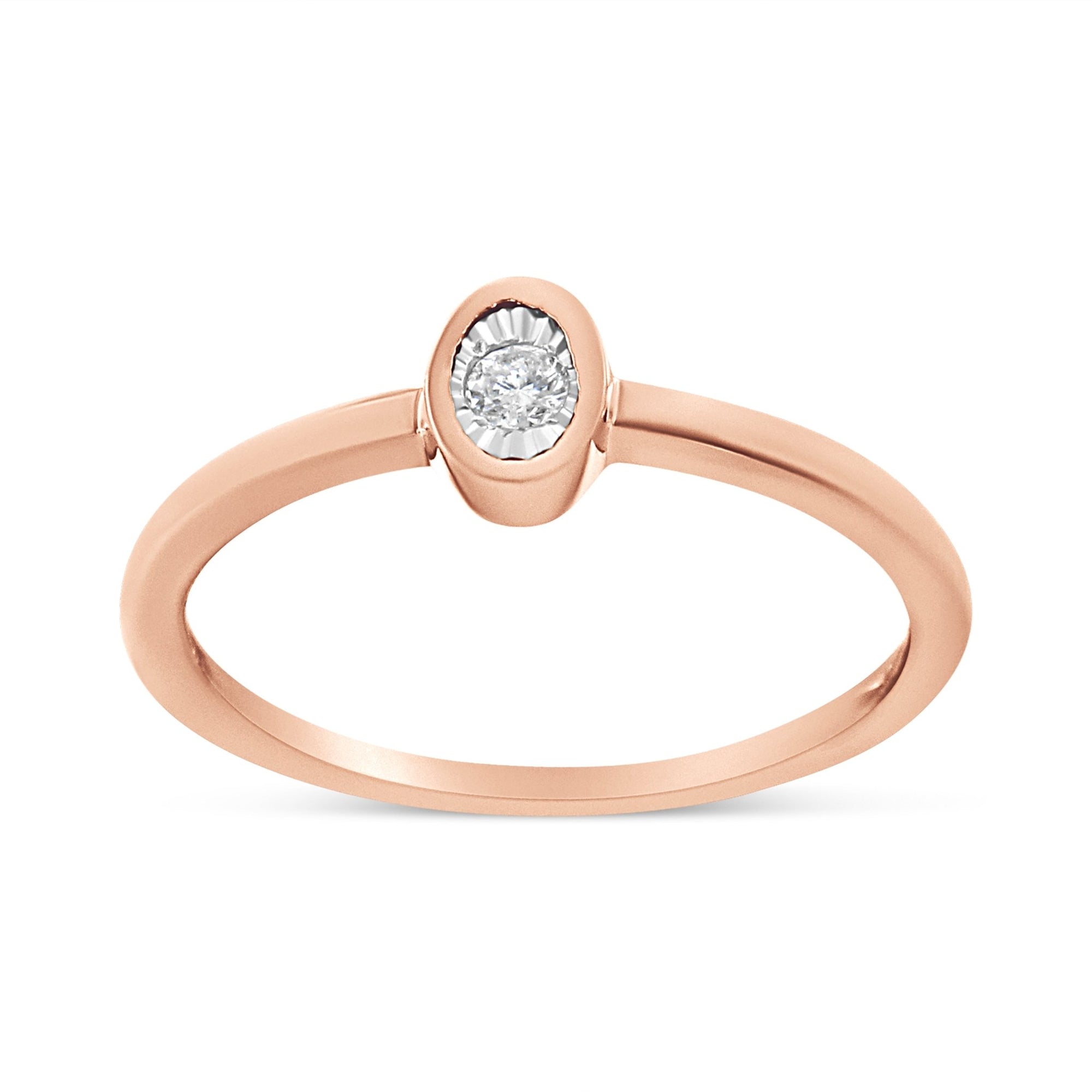 14K Rose Gold Plated .925 Sterling Silver 1/20 Cttw Miracle Set Diamond Ring (J-K Color, I1-I2 Clarity) - Size 6 - LinkagejewelrydesignLinkagejewelrydesign