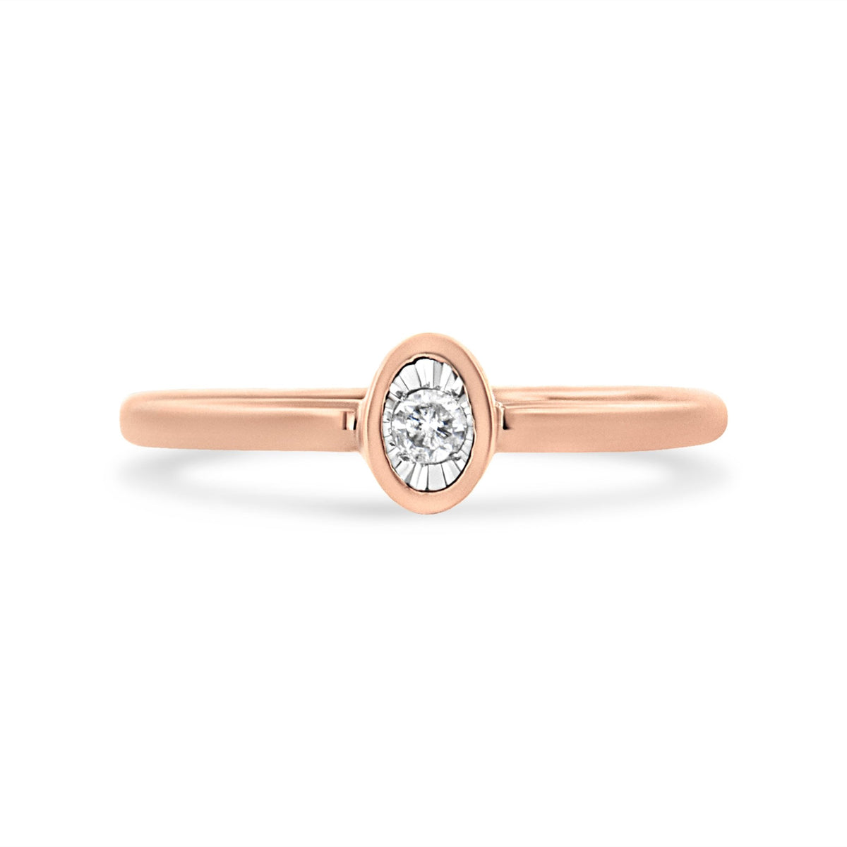 14K Rose Gold Plated .925 Sterling Silver 1/20 Cttw Miracle Set Diamond Ring (J-K Color, I1-I2 Clarity) - Size 6 - LinkagejewelrydesignLinkagejewelrydesign