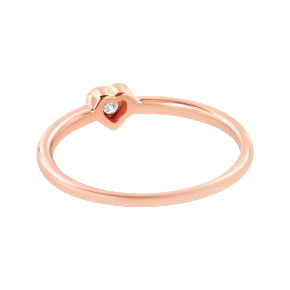 14K Rose Gold Plated .925 Sterling Silver Miracle Set Diamond Accent Heart Shaped Promise Ring (J-K Color, I1-I2 Clarity) - Size 6 - LinkagejewelrydesignLinkagejewelrydesign