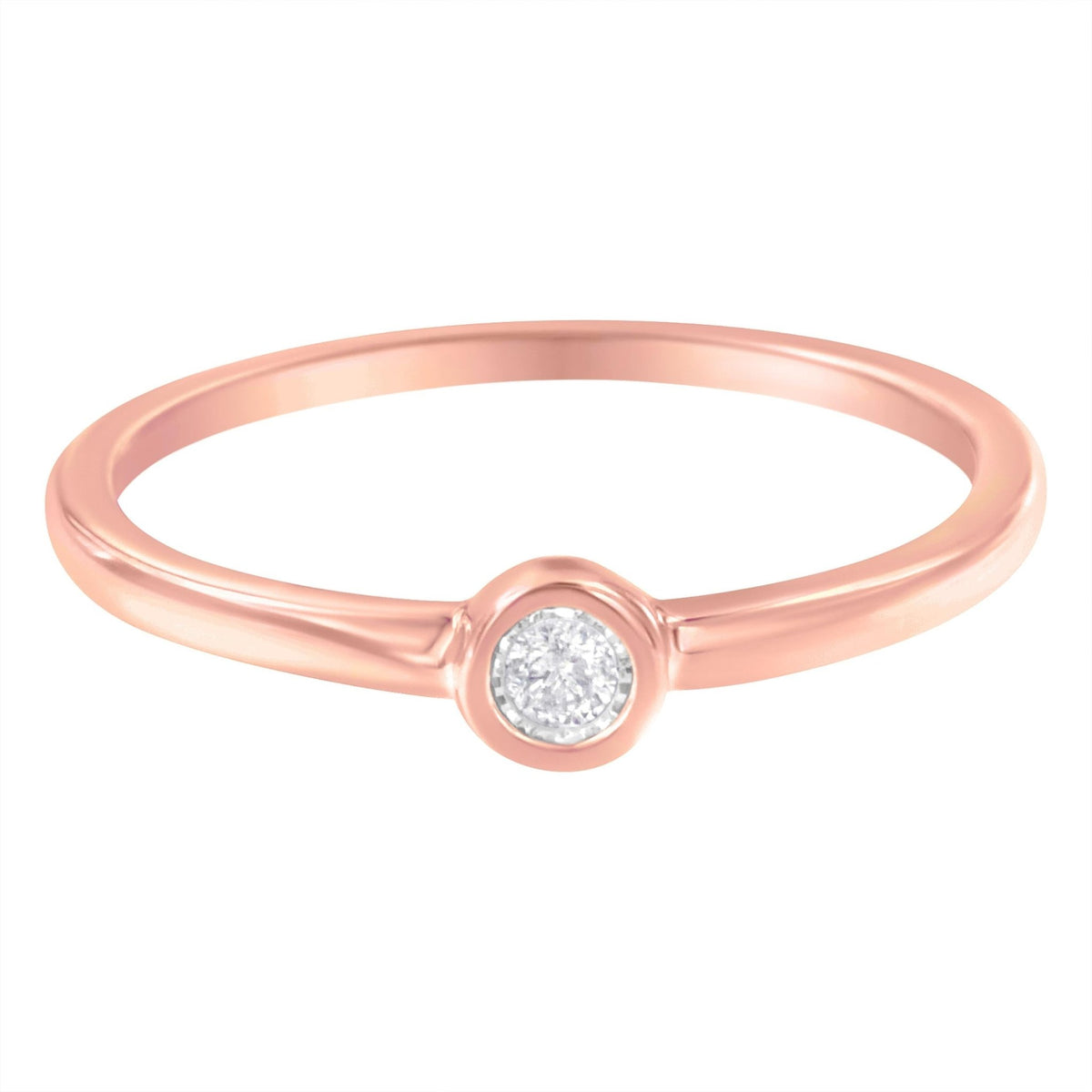 14K Rose Gold Plated .925 Sterling Silver Miracle Set Diamond Ring (1/20 Cttw, J-K Color, I1-I2 Clarity) - Size 6 - LinkagejewelrydesignLinkagejewelrydesign