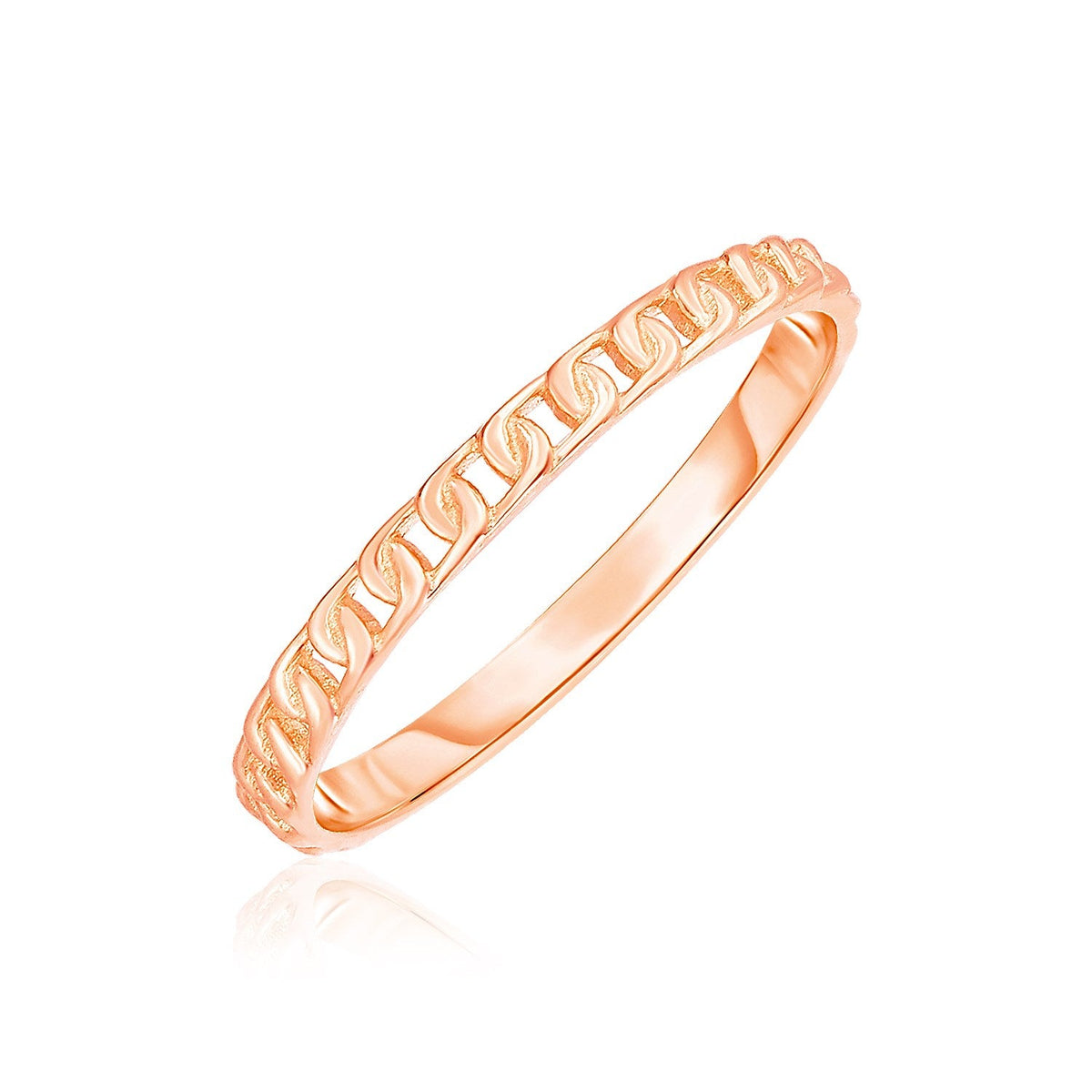 14k Rose Gold Ring with Bead Texture - LinkagejewelrydesignLinkagejewelrydesign