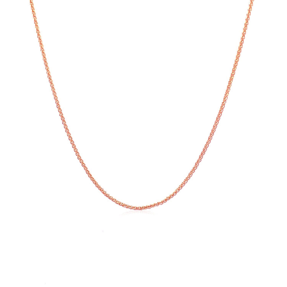 14k Rose Gold Round Wheat Chain 1.0mm - LinkagejewelrydesignLinkagejewelrydesign