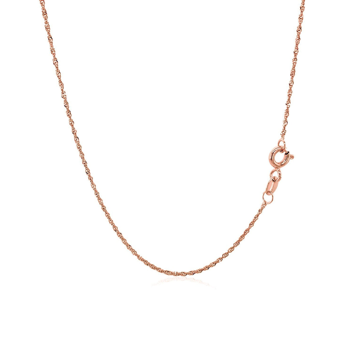 14k Rose Gold Singapore Chain 1.0mm - LinkagejewelrydesignLinkagejewelrydesign