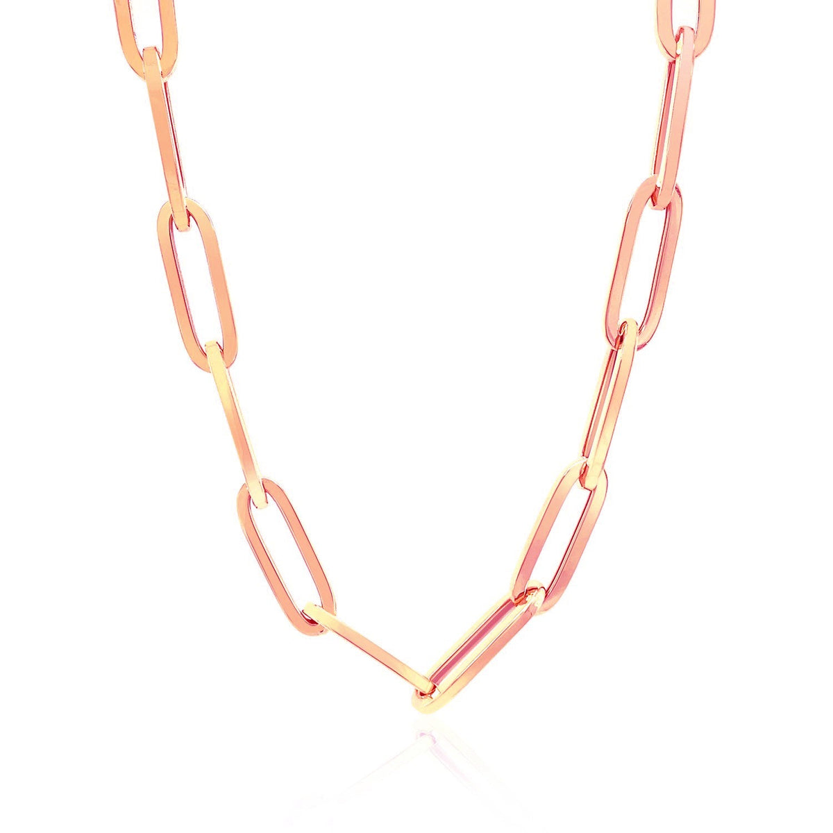 14K Rose Gold Wide Paperclip Chain (6.1mm) - LinkagejewelrydesignLinkagejewelrydesign