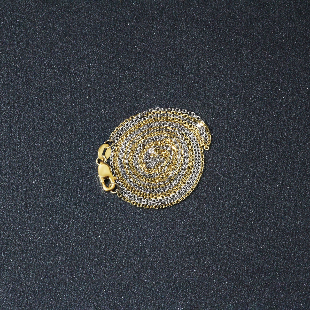 14k Two - Tone Double Strand Cable Pendant Chain 1.1mm - LinkagejewelrydesignLinkagejewelrydesign