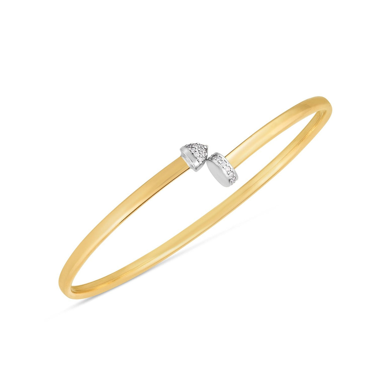 14k Two Tone Gold Diamond Hardware Bangle - LinkagejewelrydesignLinkagejewelrydesign