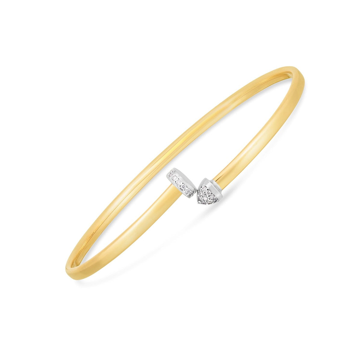 14k Two Tone Gold Diamond Hardware Bangle - LinkagejewelrydesignLinkagejewelrydesign