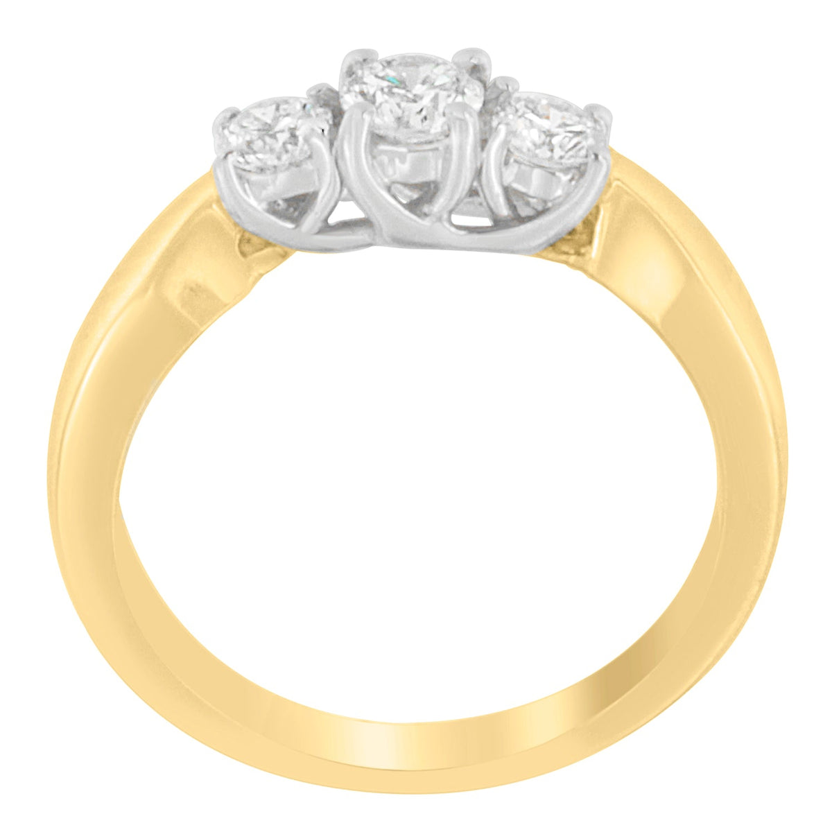 14K Two-Toned Gold 1/2 CTTW Round-cut Diamond Ring (G-H, SI1-SI2) - LinkagejewelrydesignLinkagejewelrydesign