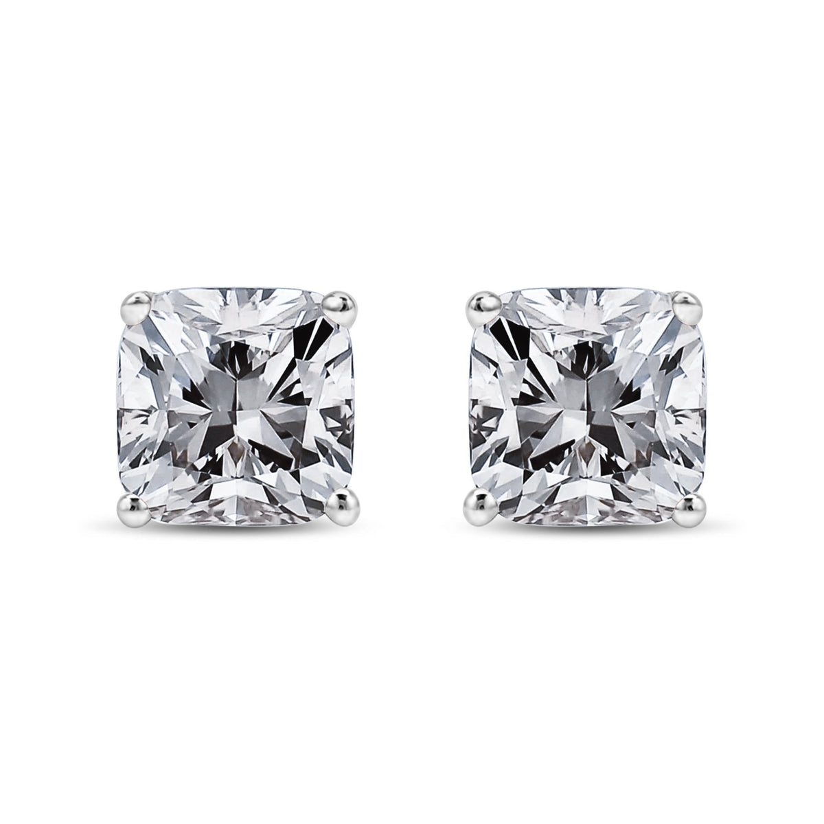 14K White Gold 1 1/2 Cttw Clarity Enhanced Princess Cut Diamond Solitaire Stud Earrings (I-J Color, I1-I2 Clarity) - LinkagejewelrydesignLinkagejewelrydesign