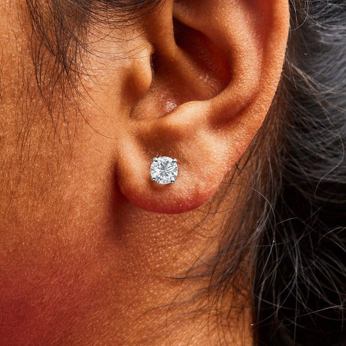14K White Gold 1 1/2 Cttw Lab Grown Diamond Solitaire Stud Earrings with Screwbacks (F-G Color, VS2-SI1 Clarity) - LinkagejewelrydesignLinkagejewelrydesign