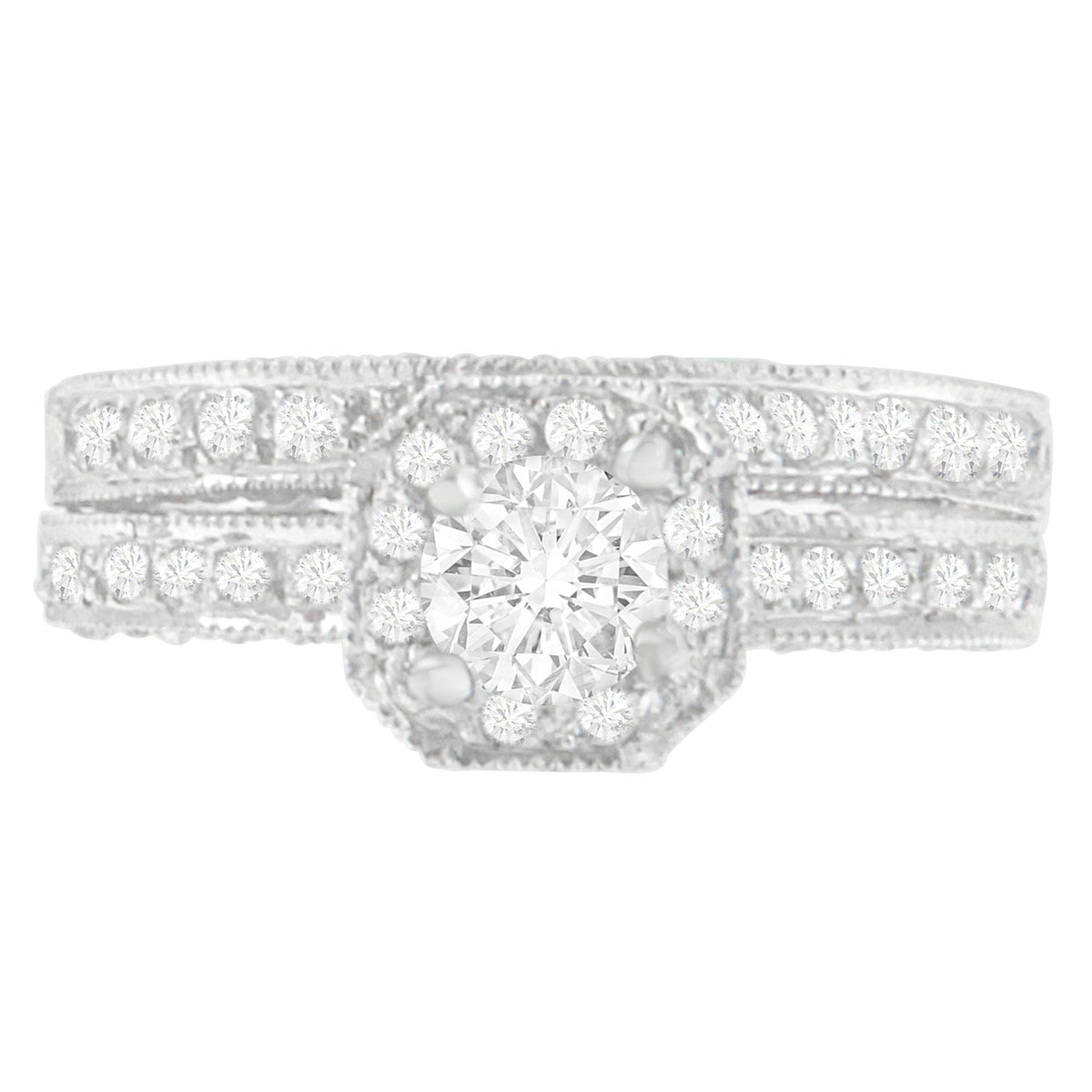 14K White Gold 1 ct. TDW Round Cut Diamond Ring (G-H, I1-I2) - LinkagejewelrydesignLinkagejewelrydesign