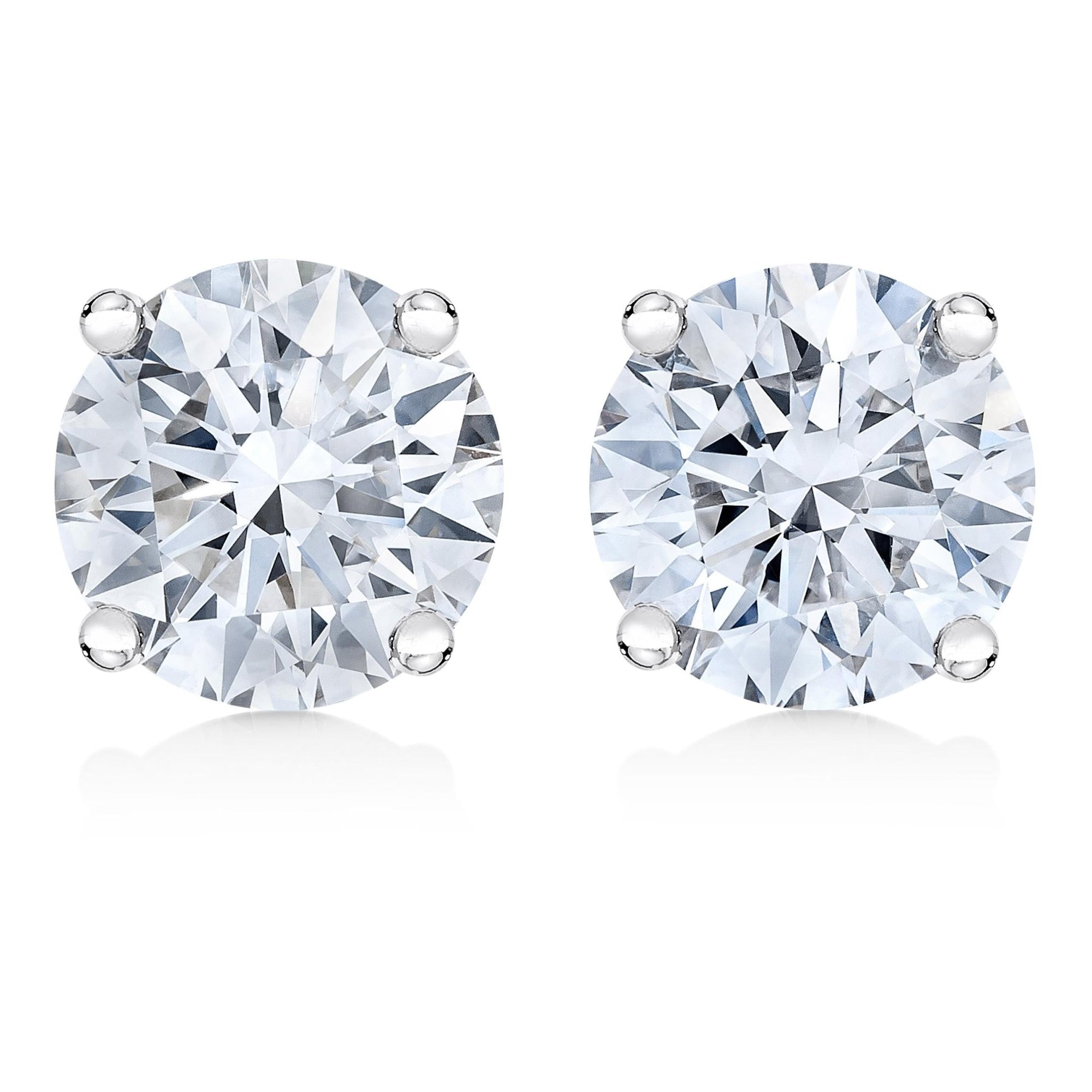 14K White Gold 1.0 Cttw 4-Prong Set Brilliant Round-Cut Solitaire Lab Grown Diamond Push Back Stud Earrings (E-F Color, VVS2-VS1 Clarity) - LinkagejewelrydesignLinkagejewelrydesign