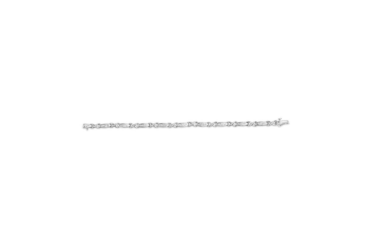 14K White Gold 1.0 Cttw Invisible-Set Princess Diamond Tennis Bracelet (H-I Color, SI1-SI2 Clarity) - 7&quot; - LinkagejewelrydesignLinkagejewelrydesign
