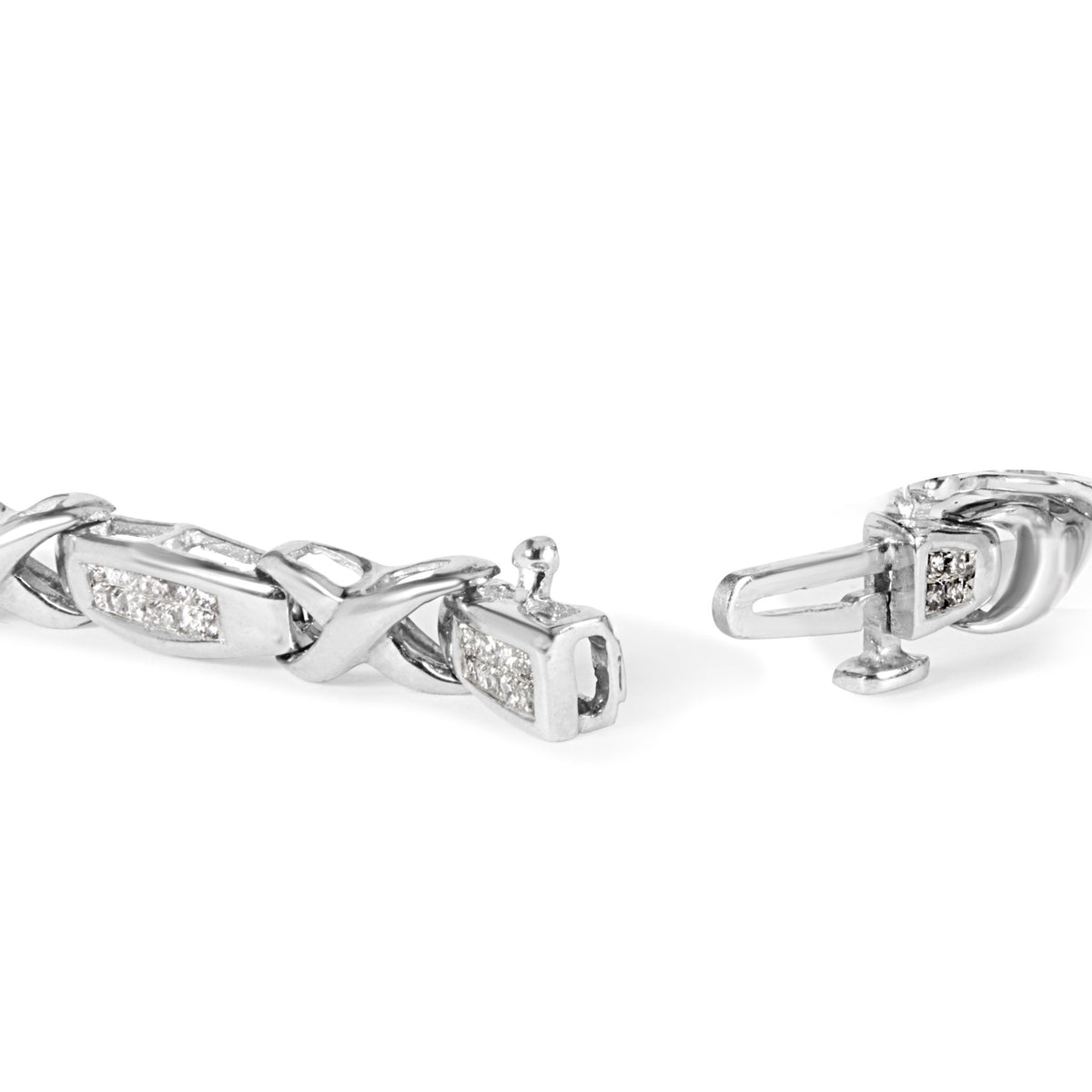 14K White Gold 1.0 Cttw Invisible-Set Princess Diamond Tennis Bracelet (H-I Color, SI1-SI2 Clarity) - 7&quot; - LinkagejewelrydesignLinkagejewelrydesign