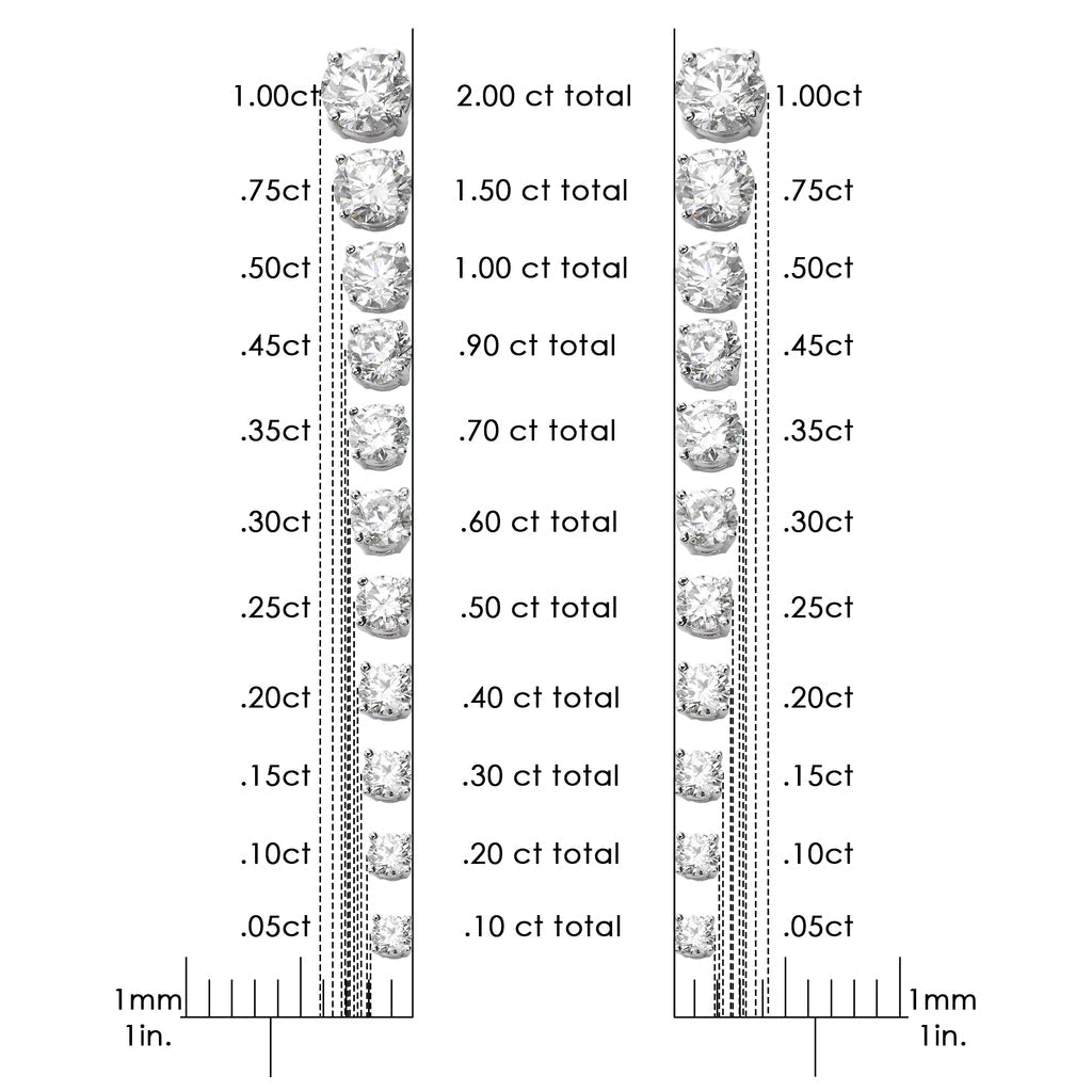 14K White Gold 1.00 Cttw Round Brilliant-Cut Diamond Classic 4-Prong Stud Earrings with Screw Backs (H-I Color, I1-I2 Clarity) - LinkagejewelrydesignLinkagejewelrydesign