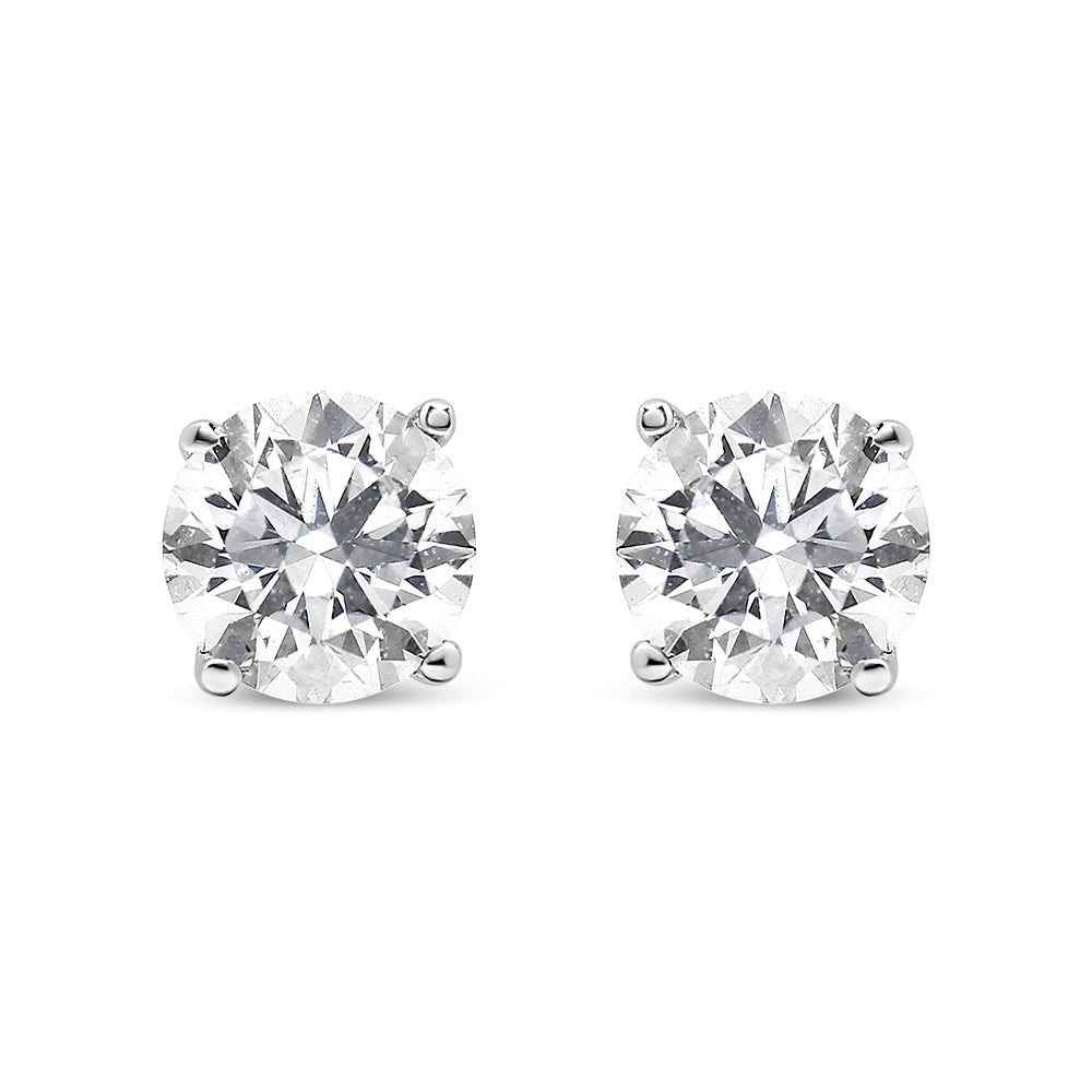 14K White Gold 1/2 Cttw 4-Prong Set Lab Grown Solitaire Diamond Push Back Stud Earrings (F-G Color, VS2-SI1 Clarity) - LinkagejewelrydesignLinkagejewelrydesign