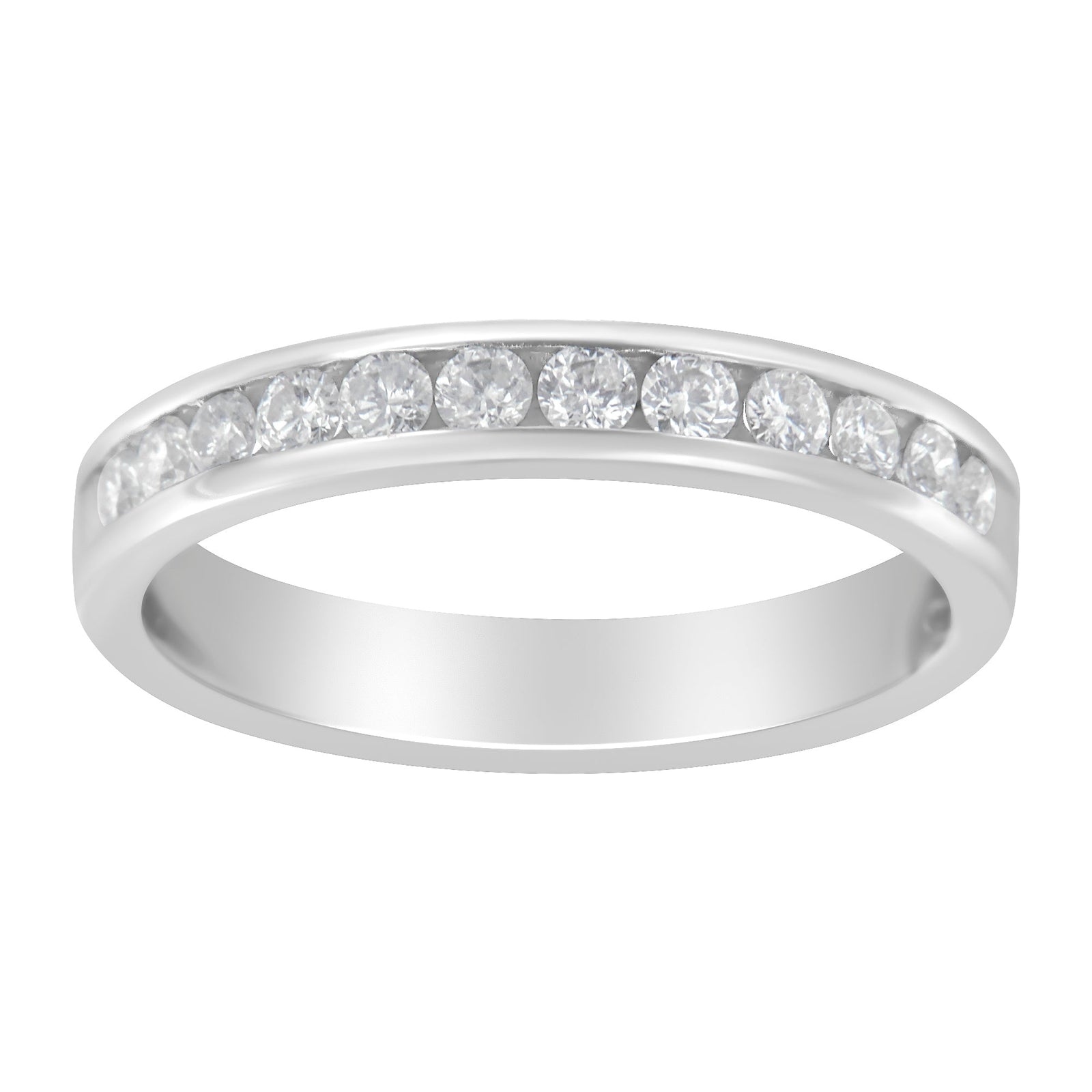 14K White Gold 1/2 cttw Diamond Band Ring (I-J Color, I2-I3 Clarity) - Size 7 - LinkagejewelrydesignLinkagejewelrydesign
