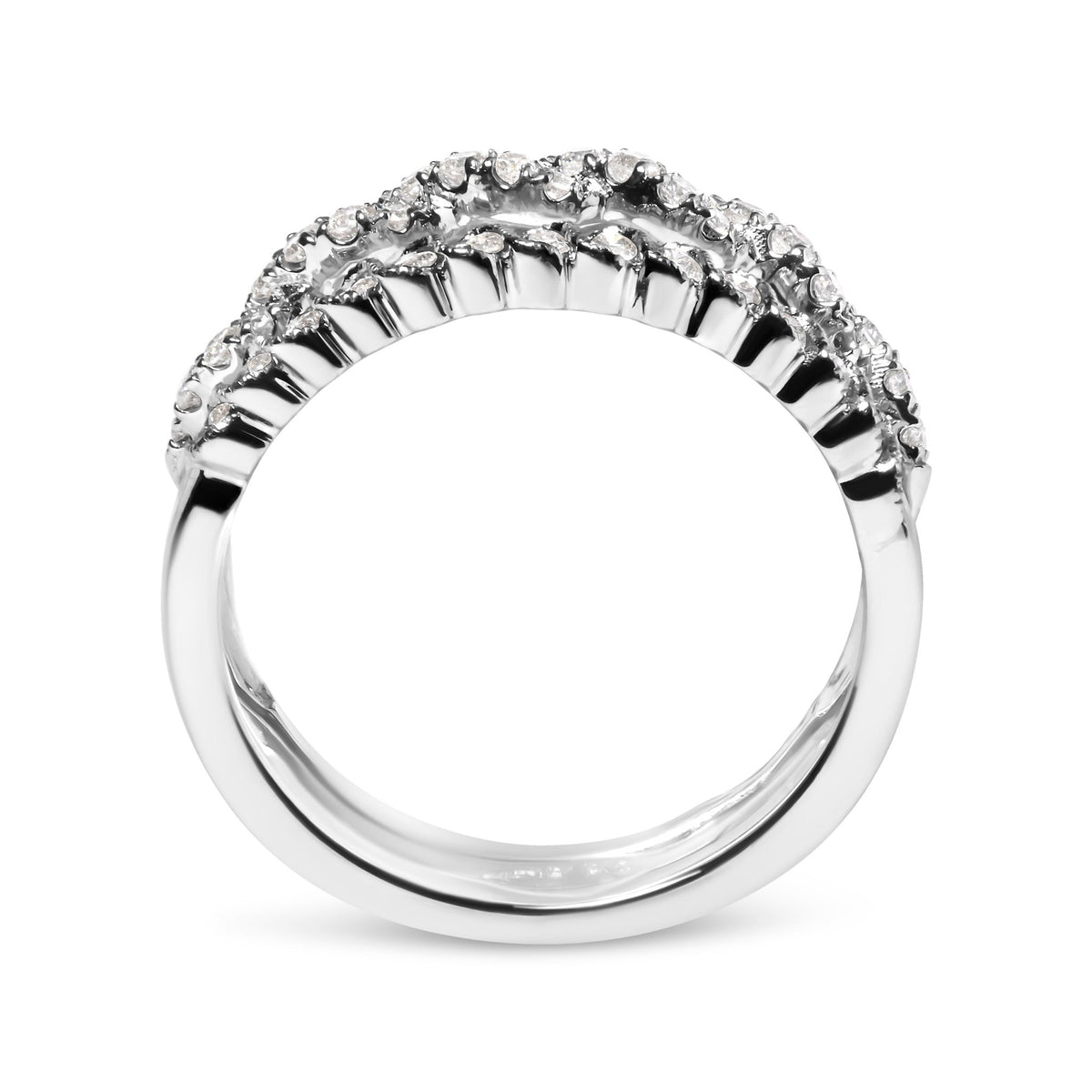 14k White Gold 1/2 Cttw Diamond Enhancer Wrap Ring Guard ( I-J Color, I2-I3 Clarity) - Size 6.5 - LinkagejewelrydesignLinkagejewelrydesign