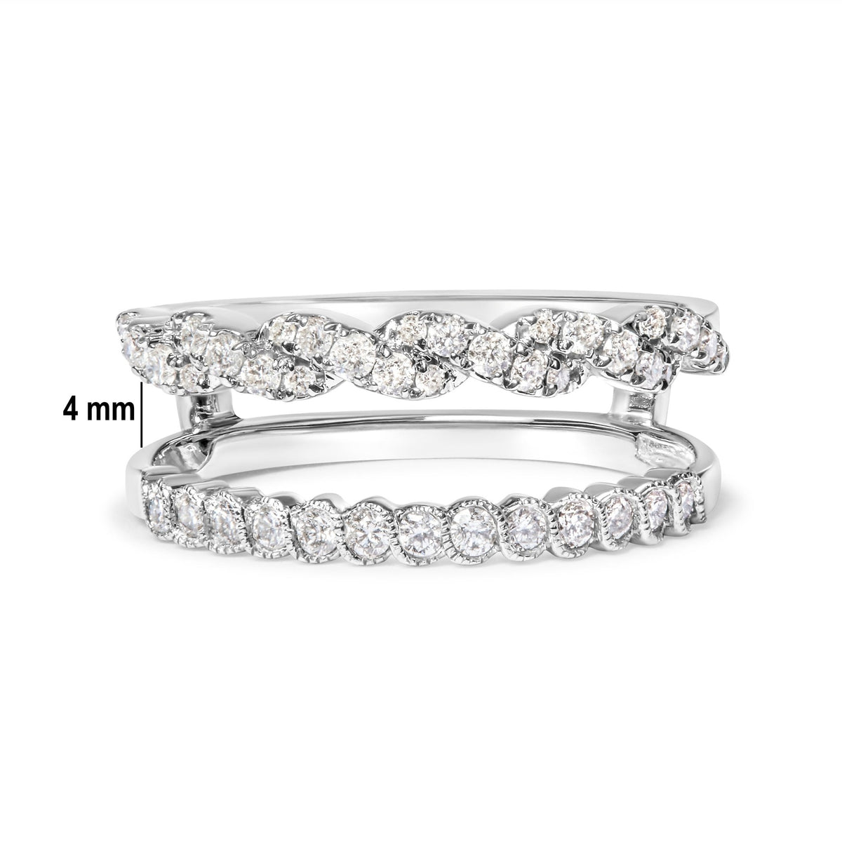 14k White Gold 1/2 Cttw Diamond Enhancer Wrap Ring Guard ( I-J Color, I2-I3 Clarity) - Size 6.5 - LinkagejewelrydesignLinkagejewelrydesign
