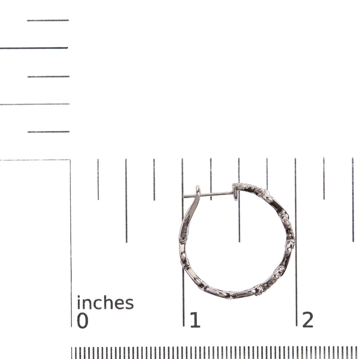 14K White Gold 1/2 Cttw Diamond Open Link Hoop Earrings (G-H Color, SI1-SI2 Clarity) - LinkagejewelrydesignLinkagejewelrydesign