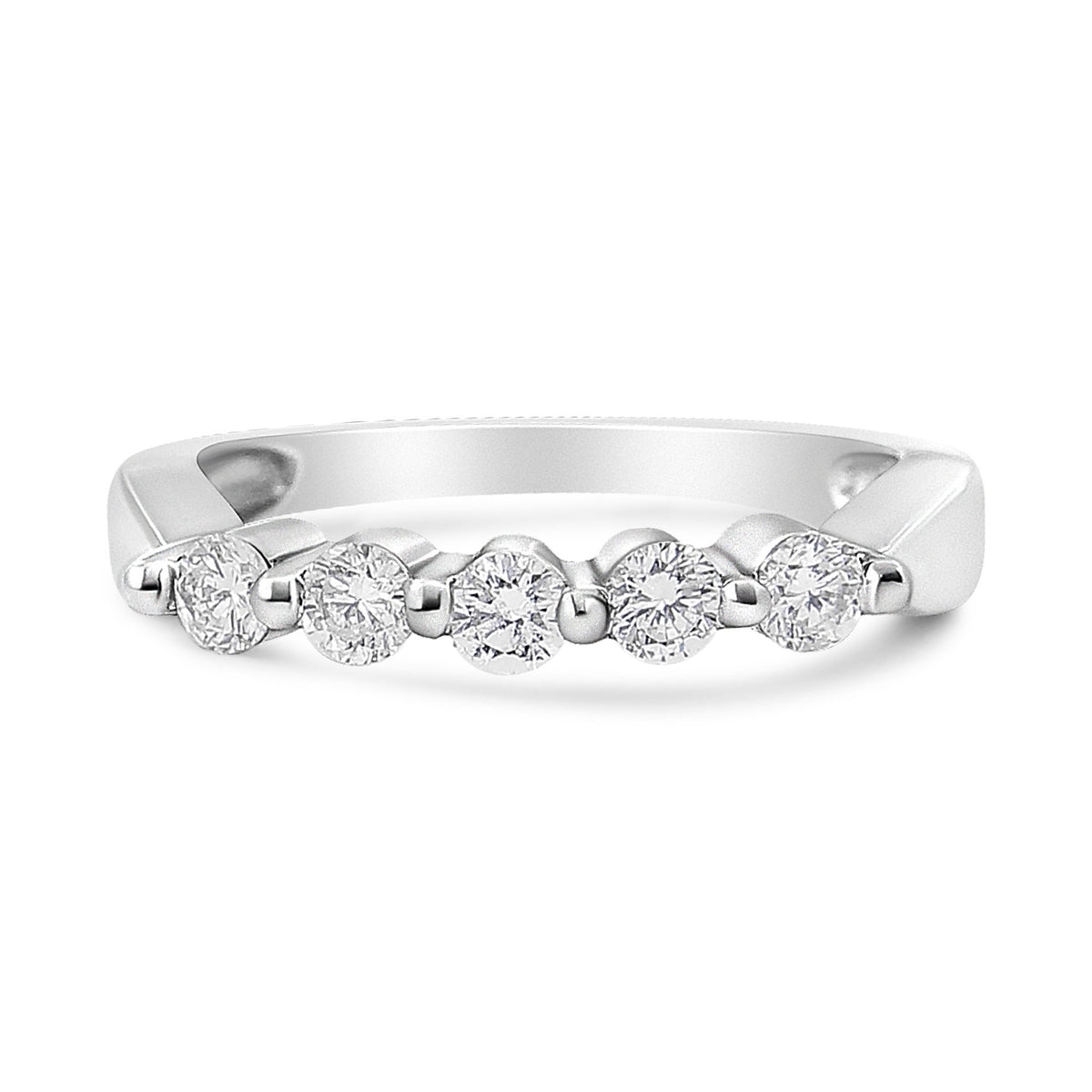 14K White Gold 1/2 Cttw Round-Cut 5-Stone Diamond Ring (H-I Color, SI1-SI2 Clarity) Size 7 - LinkagejewelrydesignLinkagejewelrydesign