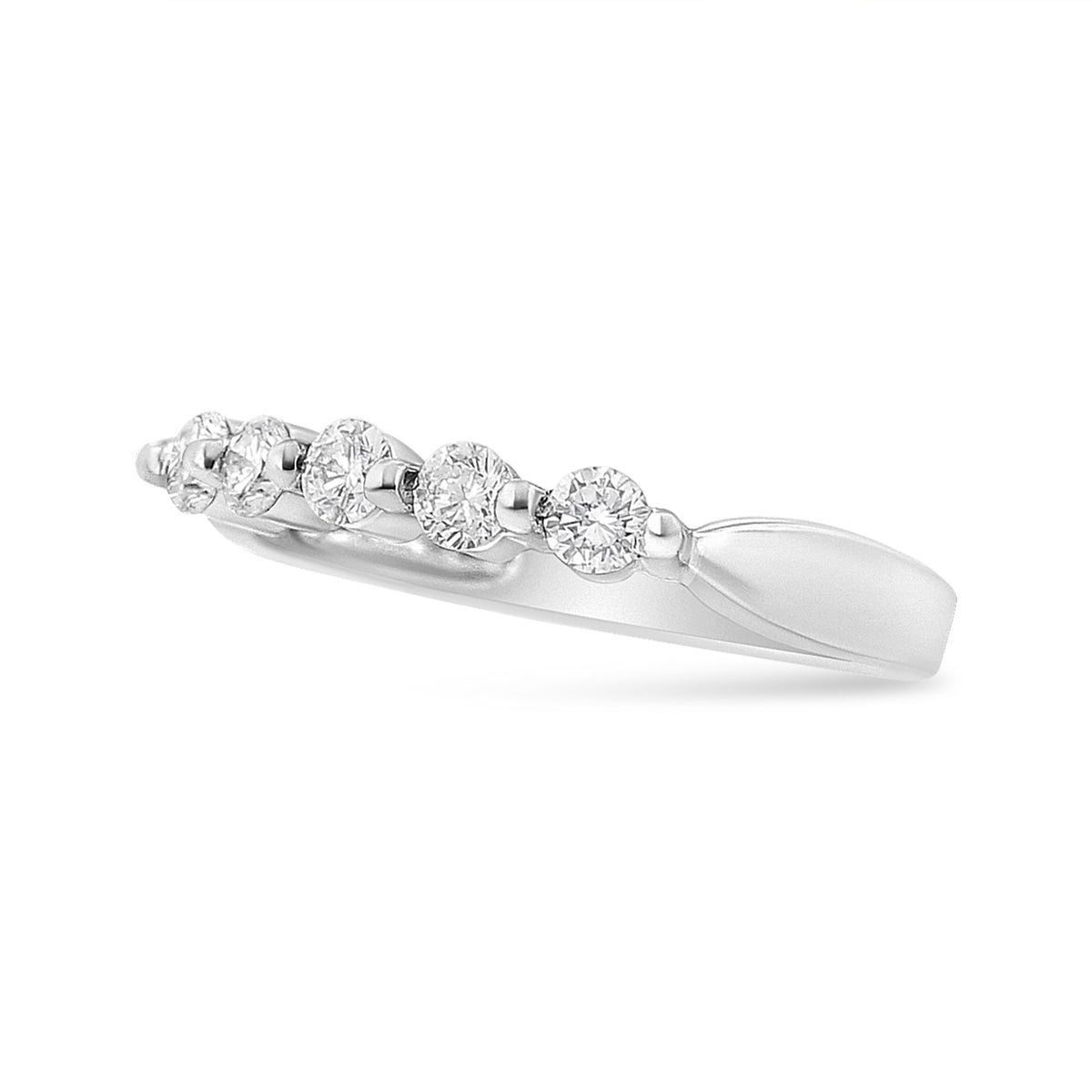14K White Gold 1/2 Cttw Round-Cut 5-Stone Diamond Ring (H-I Color, SI1-SI2 Clarity) Size 7 - LinkagejewelrydesignLinkagejewelrydesign
