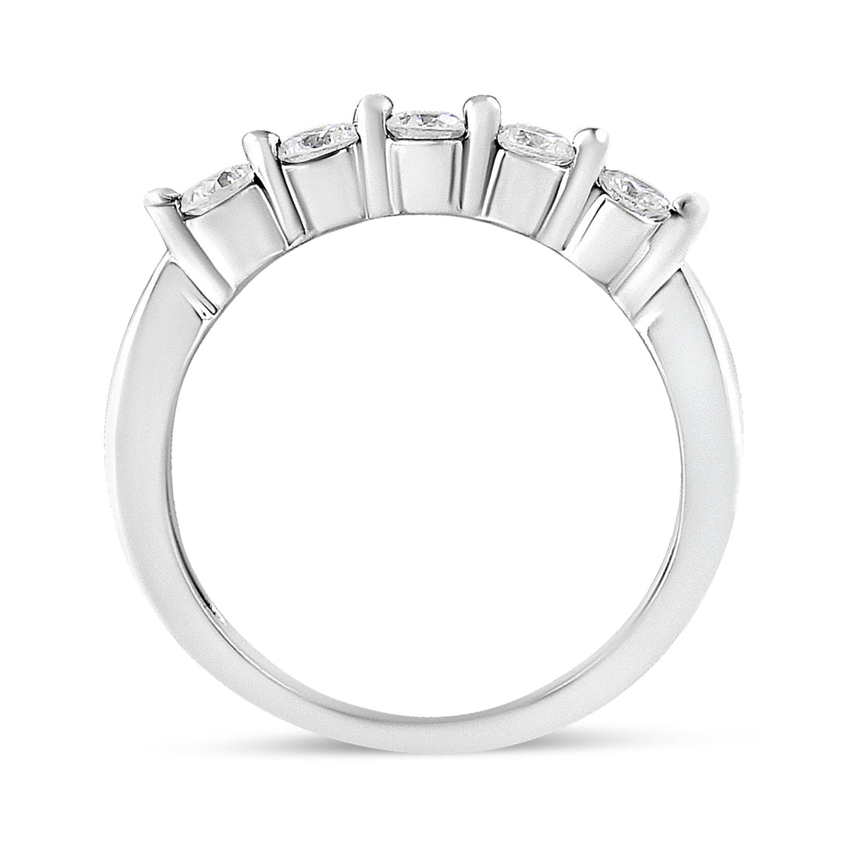 14K White Gold 1/2 Cttw Round-Cut 5-Stone Diamond Ring (H-I Color, SI1-SI2 Clarity) Size 7 - LinkagejewelrydesignLinkagejewelrydesign