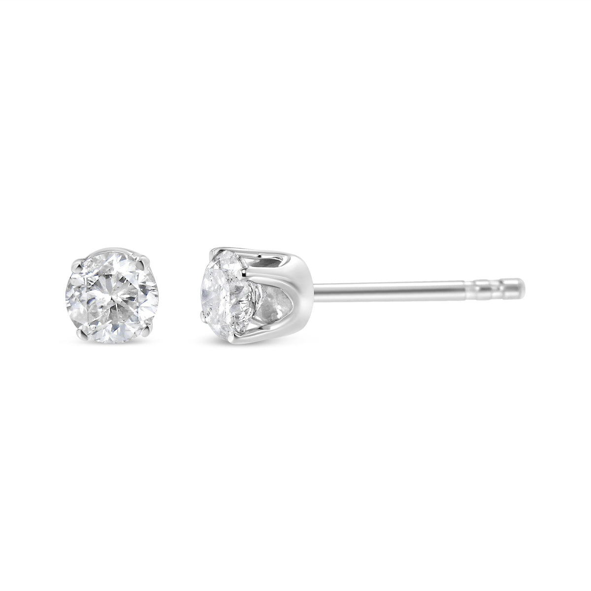 14K White Gold 1/4 Cttw Lab Grown Diamond 4-Prong Classic Solitaire Stud Earrings (G-H Color, VS2-SI1 Clarity) - LinkagejewelrydesignLinkagejewelrydesign